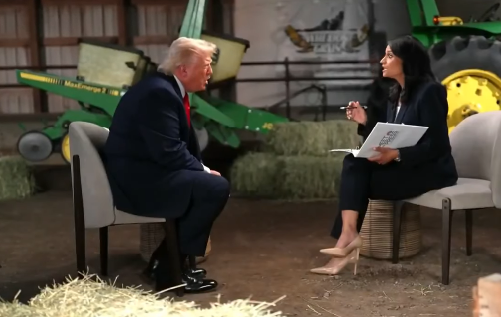 President Donald Trump and Kristen Welker sit down for an interview, from a video dated June 8, 2026 | Source: Instagram/amyklobuchar