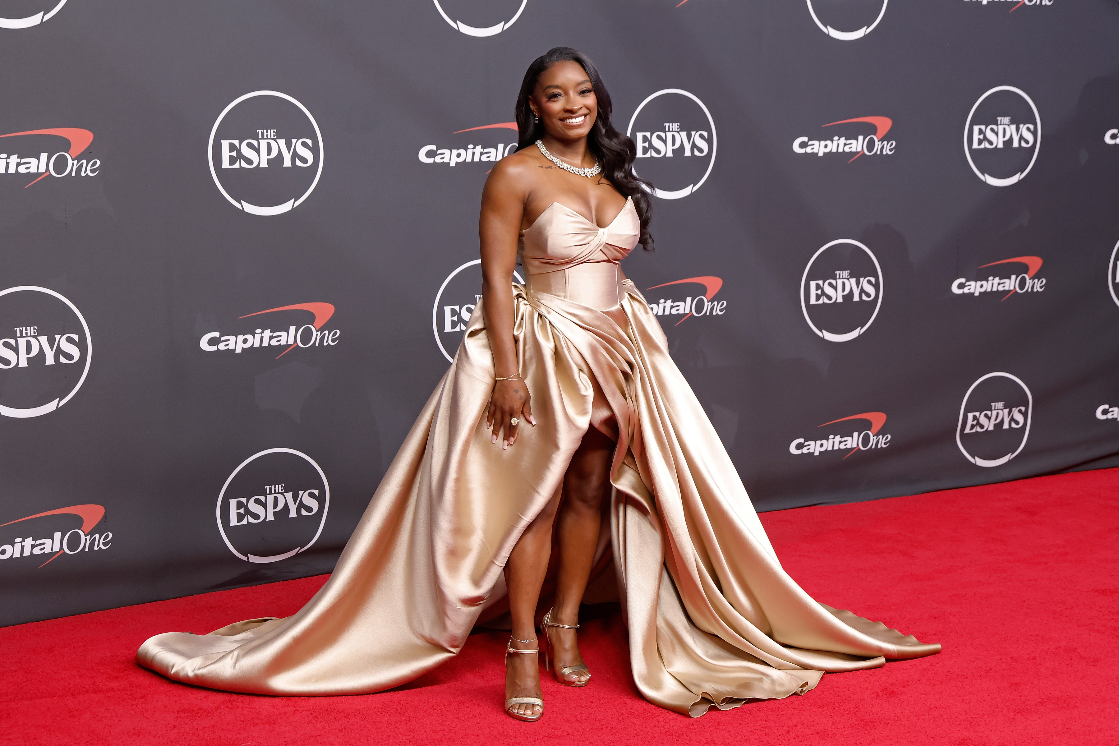 Biles previously caught attention at the 2026 ESPYS on July 15. Biles' gown for the event became one of the evening's biggest talking points. | Source: Getty Images