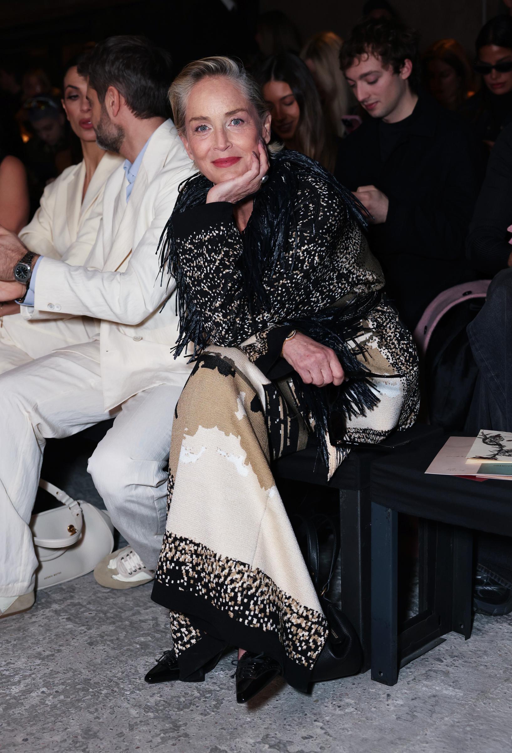 Sharon Stone attends the Antonio Madras show during Milan Fashion Week Womenswear Fall/Winter 2025/2026 on February 26, 2025, in Milan, Italy. | Source: Getty Images
