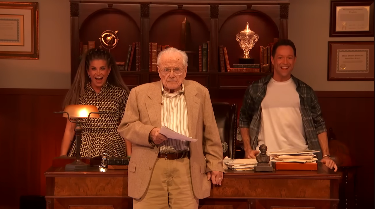Danielle Fishel, William Daniels, and Pasha Pashkov during an episode of "Dancing With the Stars," Season 34, on October 14, 2025 | Source: YouTube/@dancingwiththestars