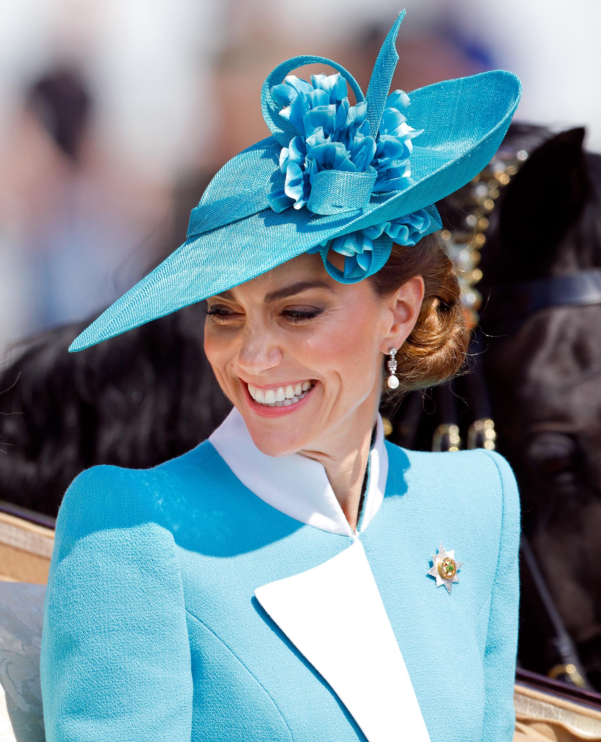 Catherine, Princess of Wales departs Buckingham Palace in an Ascot Landau horse-drawn carriage during Trooping the Colour 2025 | Source: Getty Images