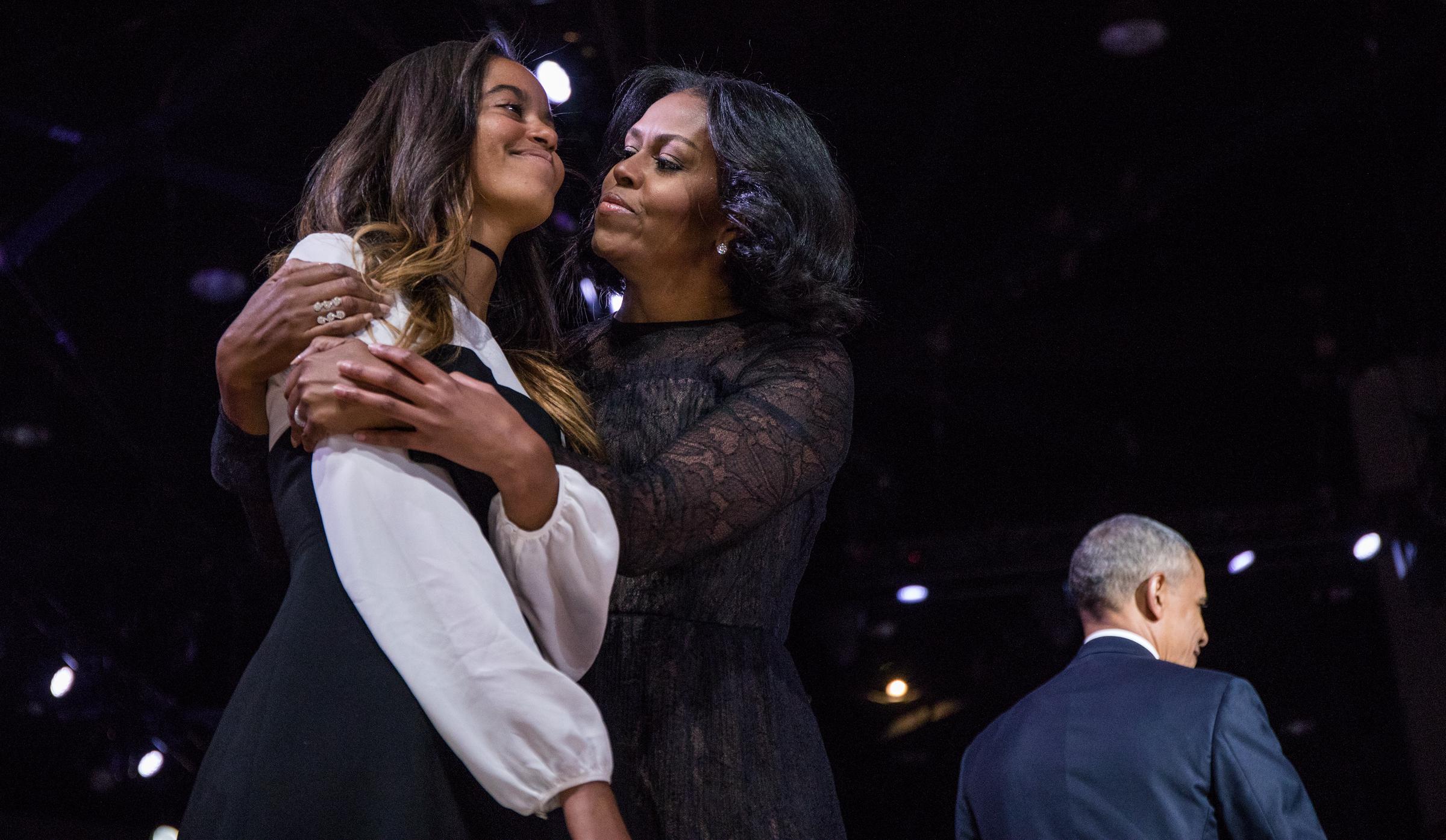 Malia Obama appears with Michelle Obama in Chicago in 2017. Before pursuing filmmaking, she was best known to the public as the daughter of former President Barack Obama. | Source: Getty Images