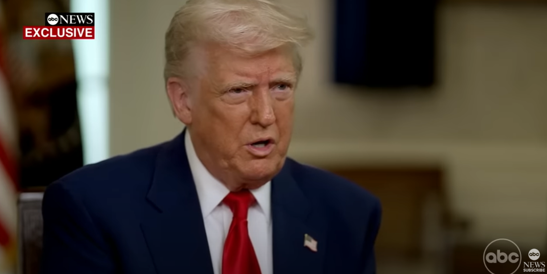A screengrab of Donald Trump's interview with Terry Moran, dated April 30, 2025. | Source: YouTube/ABC News