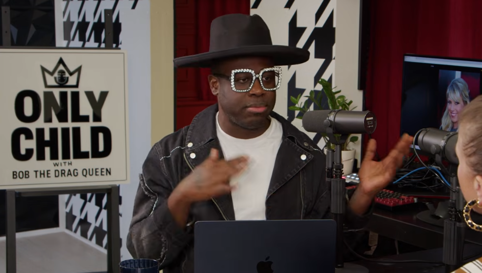 Bob the Drag Queen talking to Jodie Sweetin on the podcast "Only Child," on a video dated February 12, 2026 | Source: YouTube/ Purse First Studios and Bob The Drag Queen