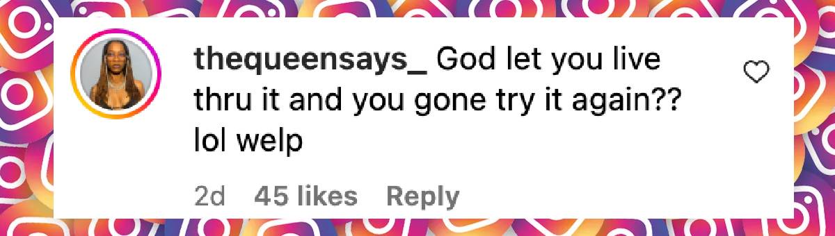 A netizen's comment on Camryn Kinsey, dated May 10, 2025 | Source: Instagram/camrynbaylee