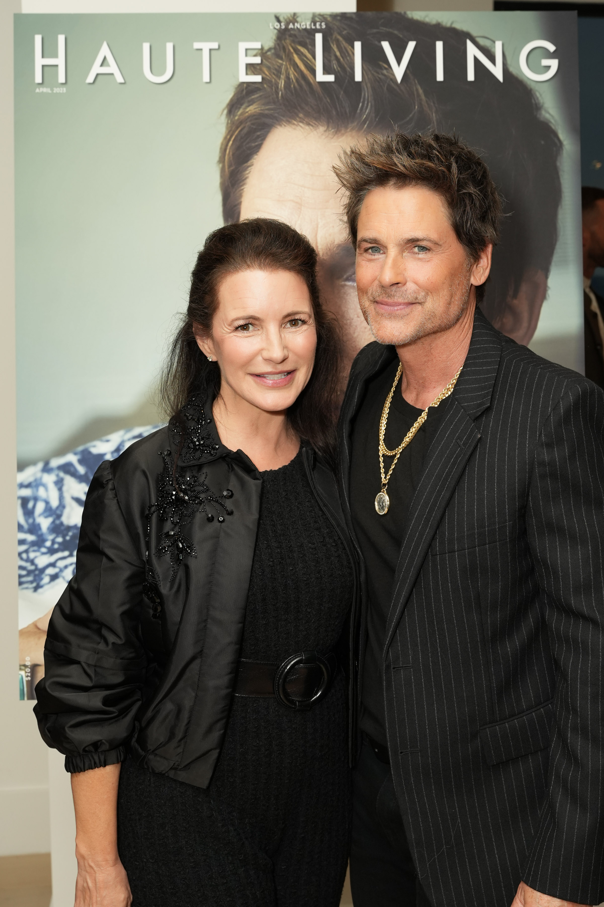 Kristin Davis and Rob Lowe during the Haute Living Celebrates Rob Lowe Together at 10X Grant and Elena Cardone's Private Malibu Estate on April 24, 2023 in Malibu, California. | Source: Getty Images