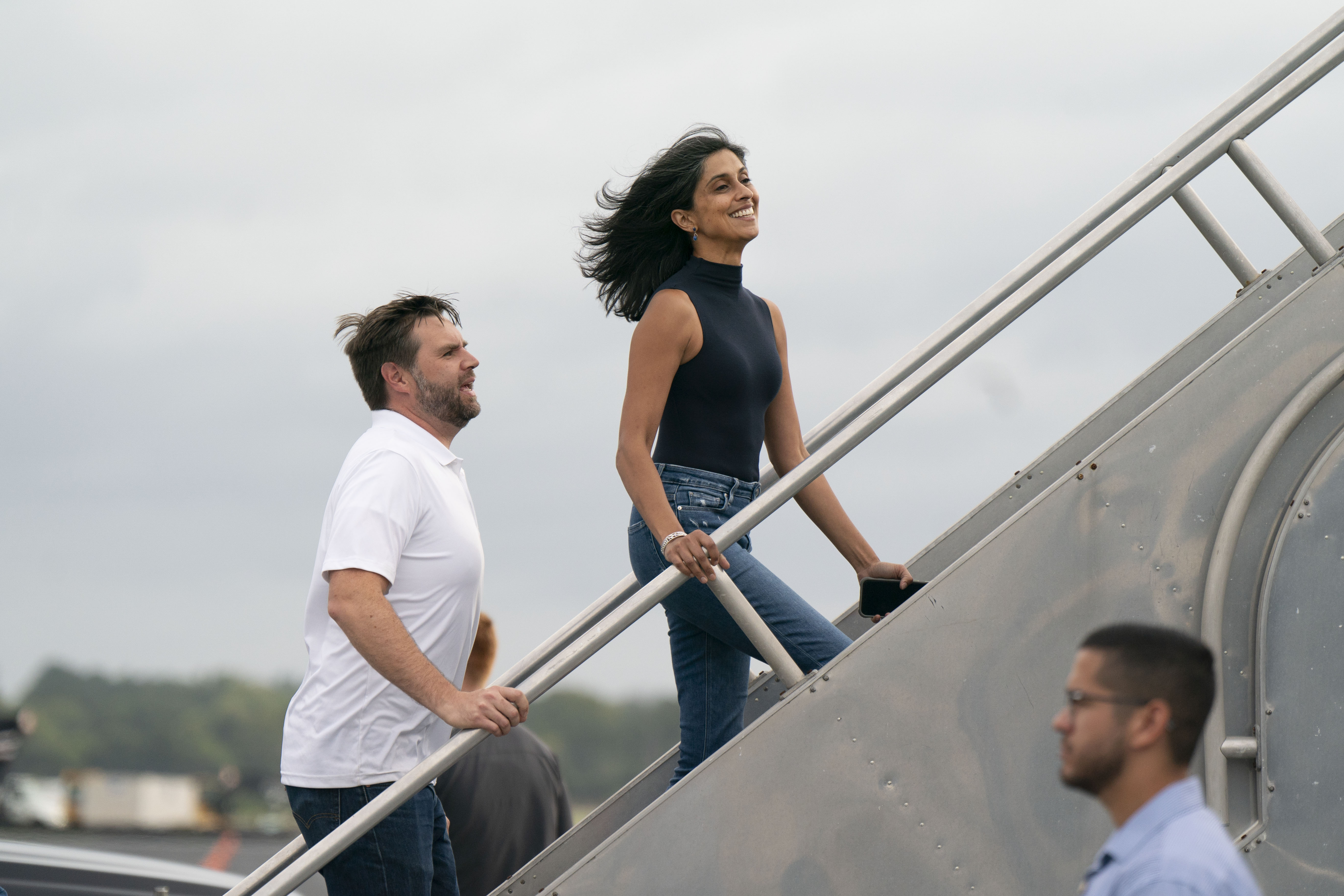 J.D. and Usha Vance depart on September 14, 2024 | Source: Getty Images