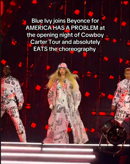Beyoncé performing with dancers during one of her concerts as part of the Cowboy Carter Tour, posted on April 29, 2025. | Source: TikTok/@igorxtt