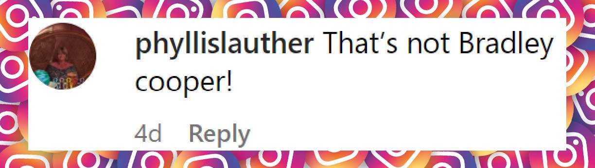 A netizen's comment on Bradley Cooper and Gigi Hadid's photo in a post dated April 25, 2025 | Source: Instagram/elderordonez1
