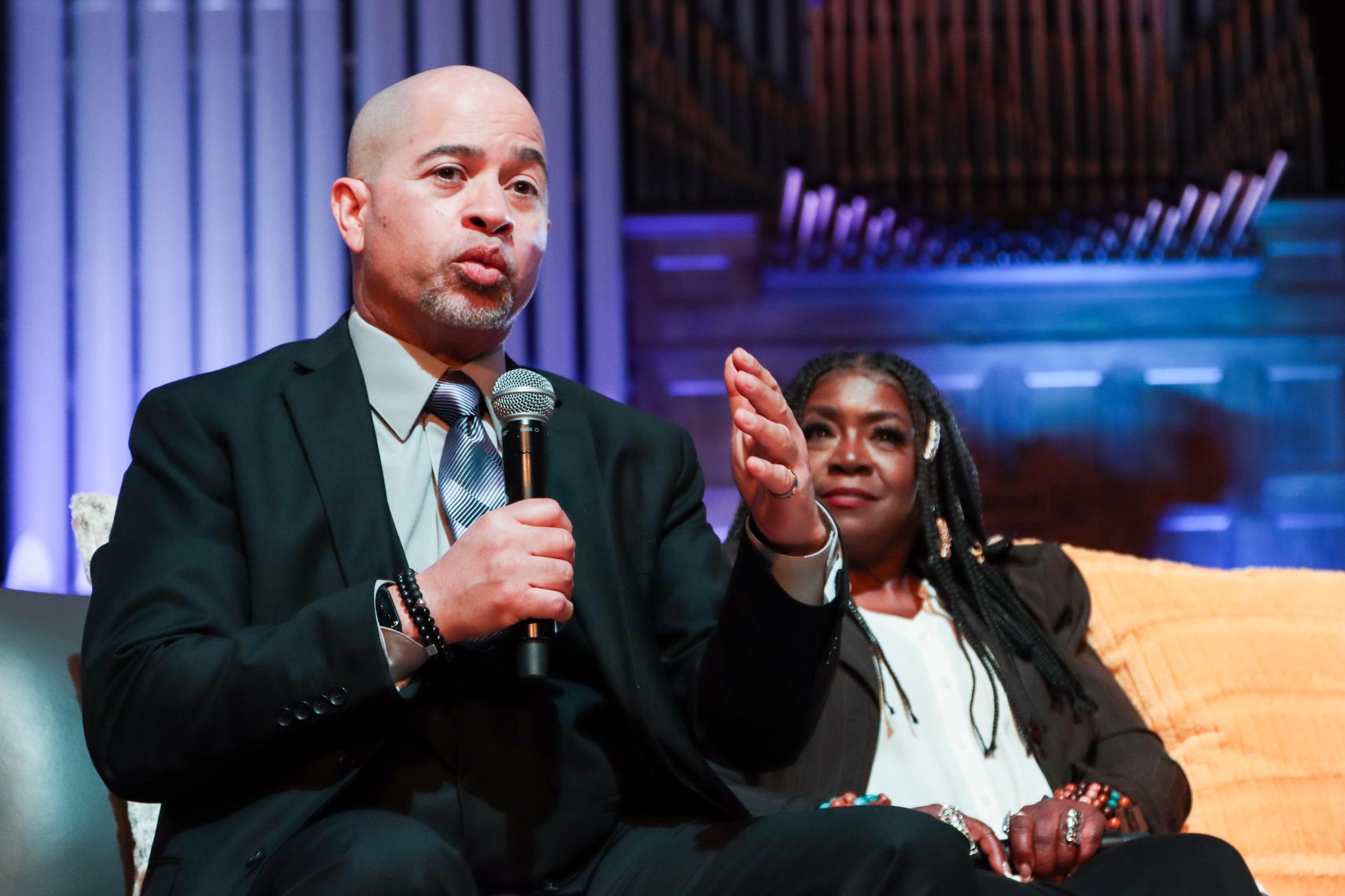 Darryl M. Bell and Charnele Brown attend "A Different World" HBCU College Tour at Morehouse College in Atlanta, Georgia, on February 29, 2024 | Source: Getty Images