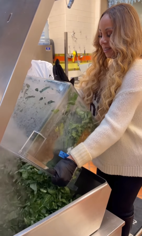 Mariah Carey prepares her "anointed greens" as seen in a clip dated November 28, 2025 | Source: Instagram/mariahcarey