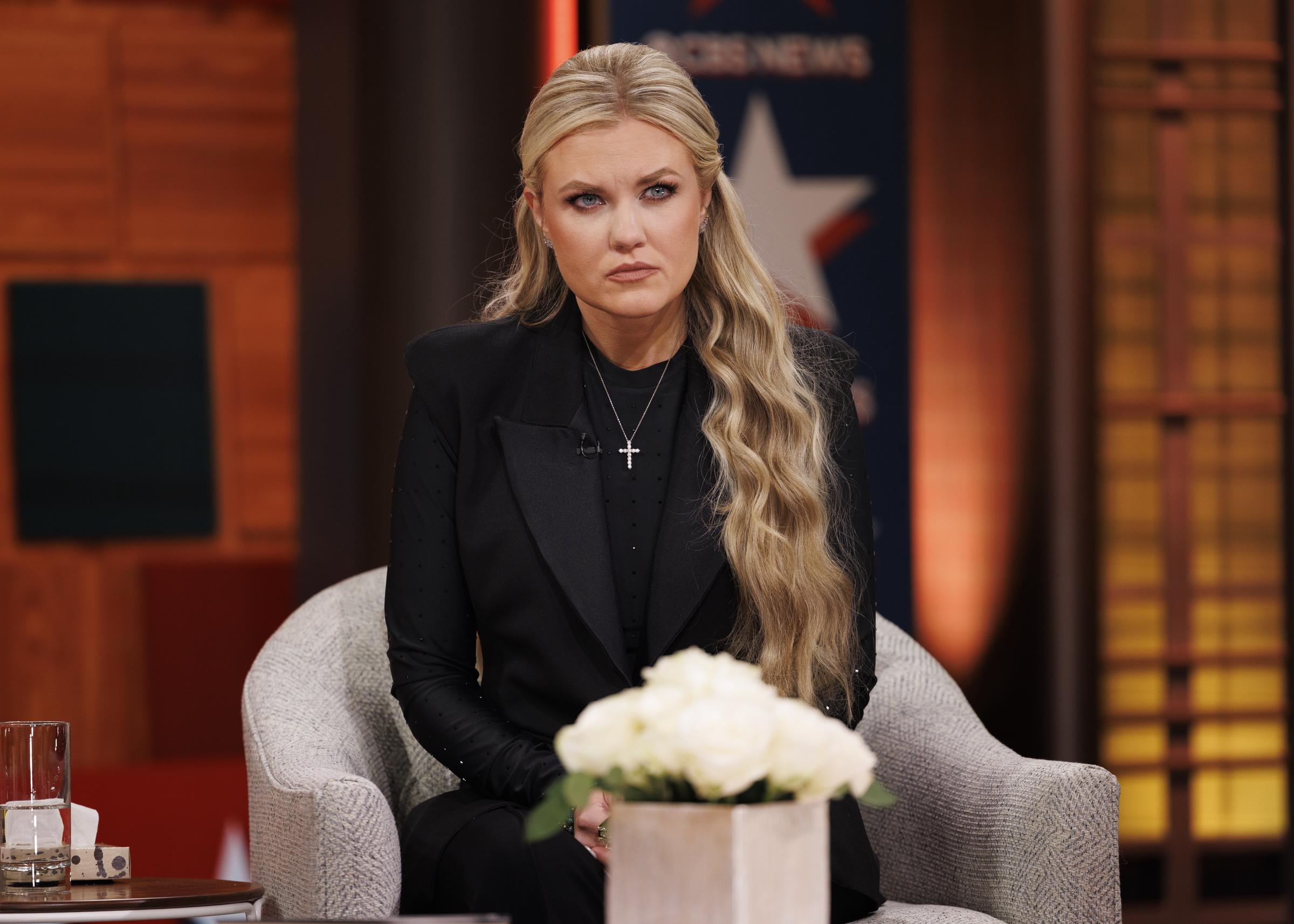 Erika Kirk addresses life, loss, the state of political discourse in "A Town Hall With Erika Kirk" on CBS Network on December 14, 2025. | Source: Getty Images