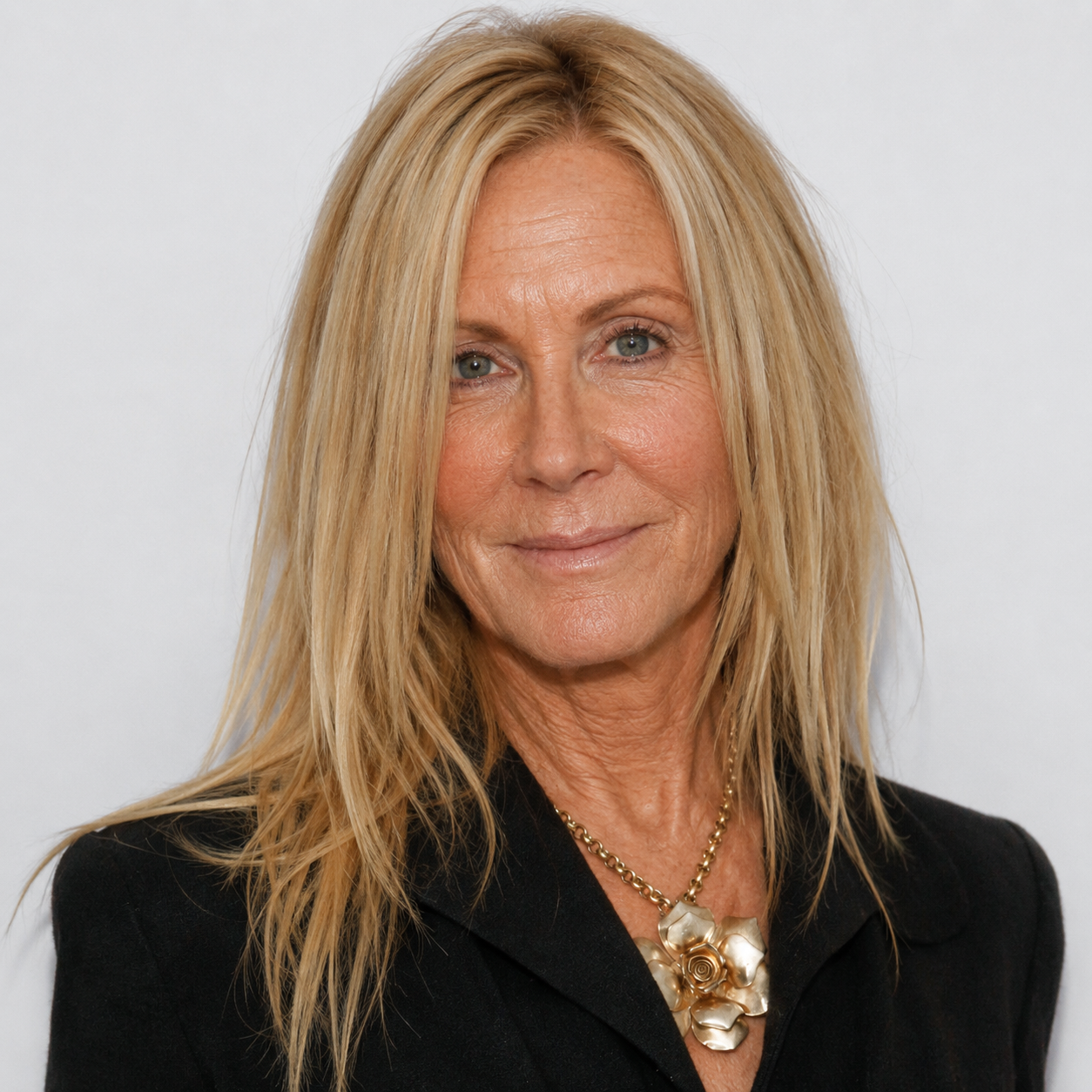 This front-facing portrait offers another interpretation of how Joan Van Ark may have looked had she aged naturally. The AI preserves her signature smile and familiar features, imagining a version of the actress that reflects the passage of time without dramatic cosmetic changes. | Source: ChatGPT