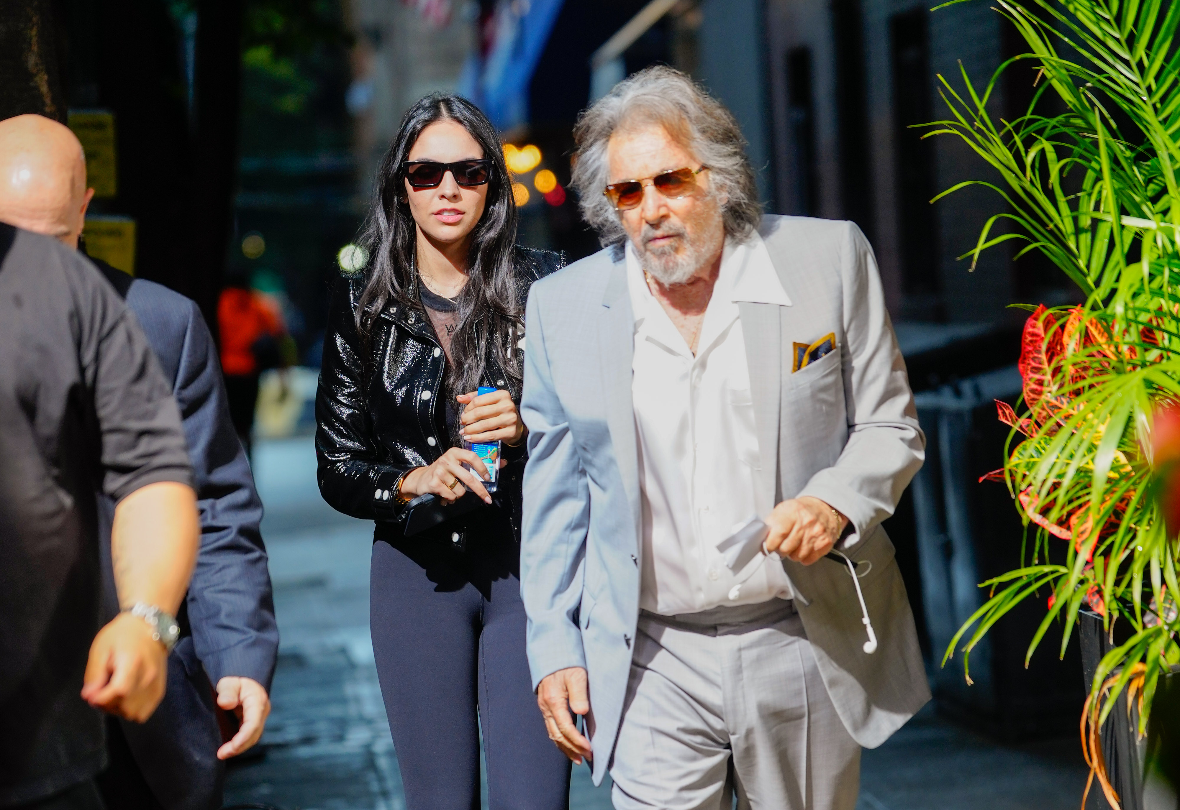 Noor Alfallah and Al Pacino in New York on August 24, 2023. | Source: Getty Images