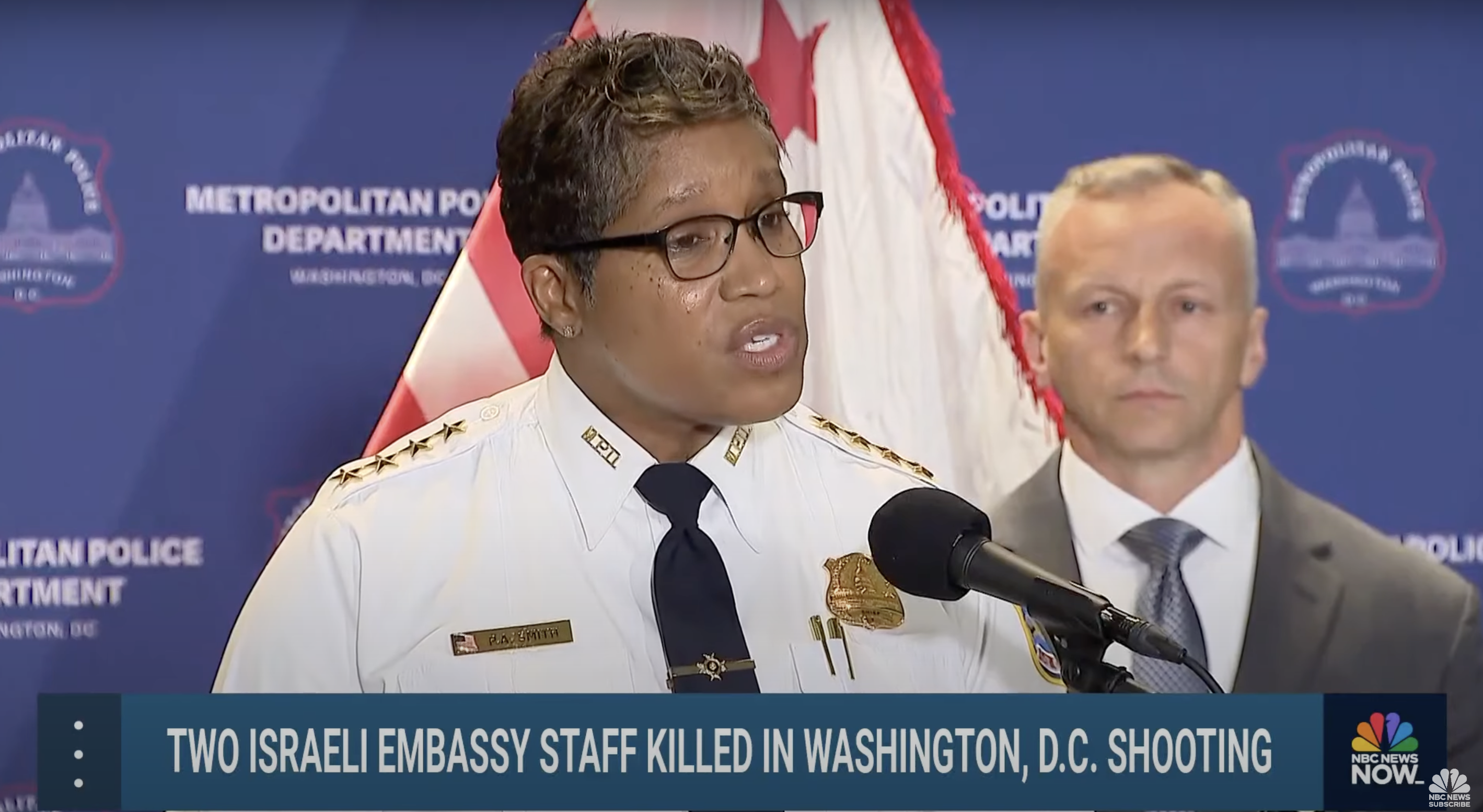Chief Pamela A. Smith of the Metropolitan Police Department shares updates on the incident, as seen in a video dated May 22, 2025 | Source: YouTube/NBCNews