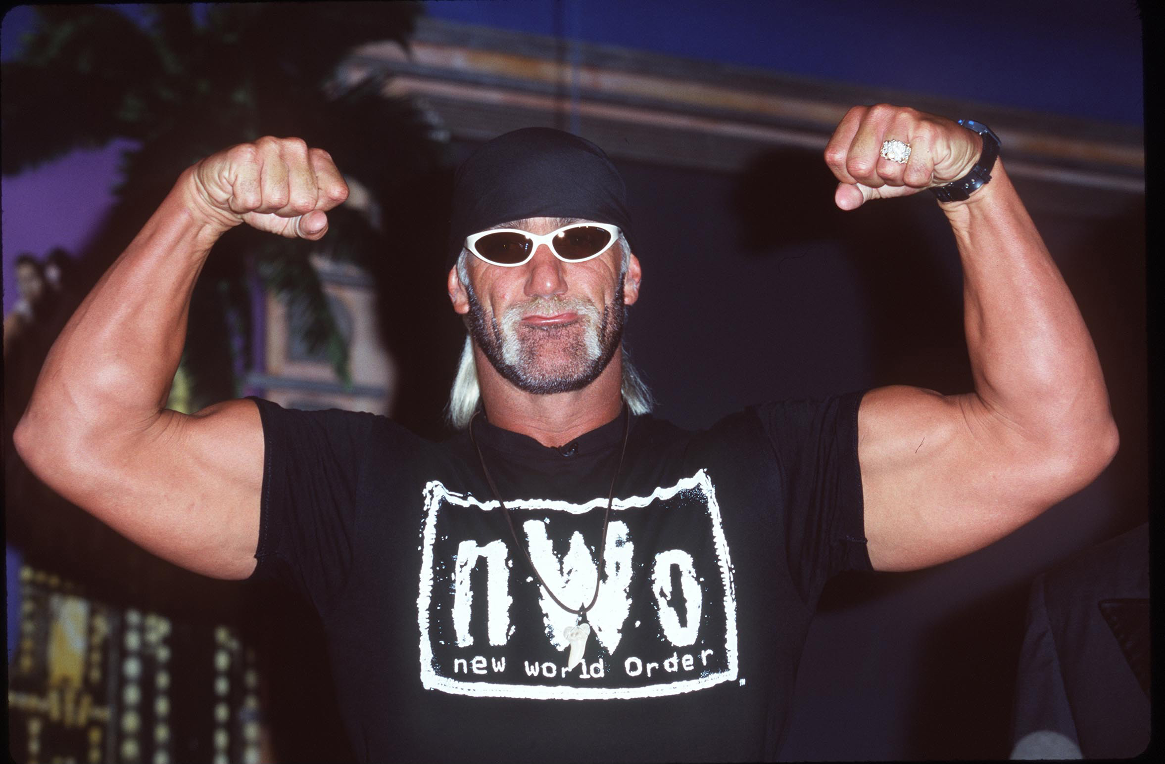 Hulk Hogan at a press conference in Beverly Hills, years before his final walk down the aisle would introduce a new love, three children he grew close to and a third chapter of family life. | Source: Getty Images