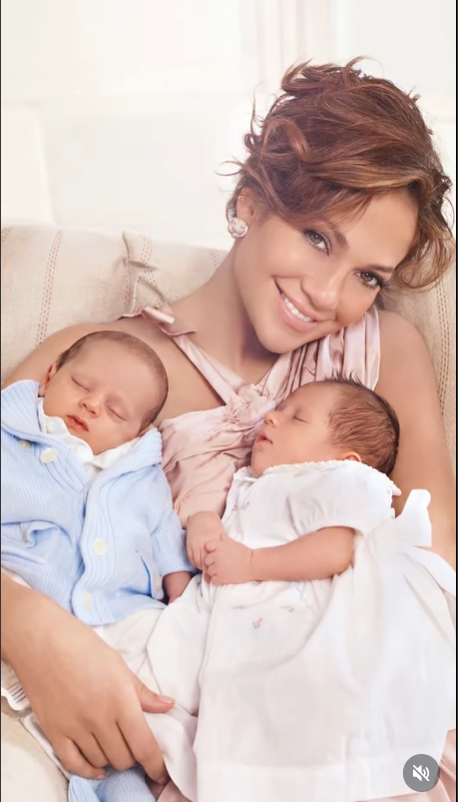 A throwback image of Jennifer Lopez with her twins, dated February 22, 2026 | Source: Instagram/jlo