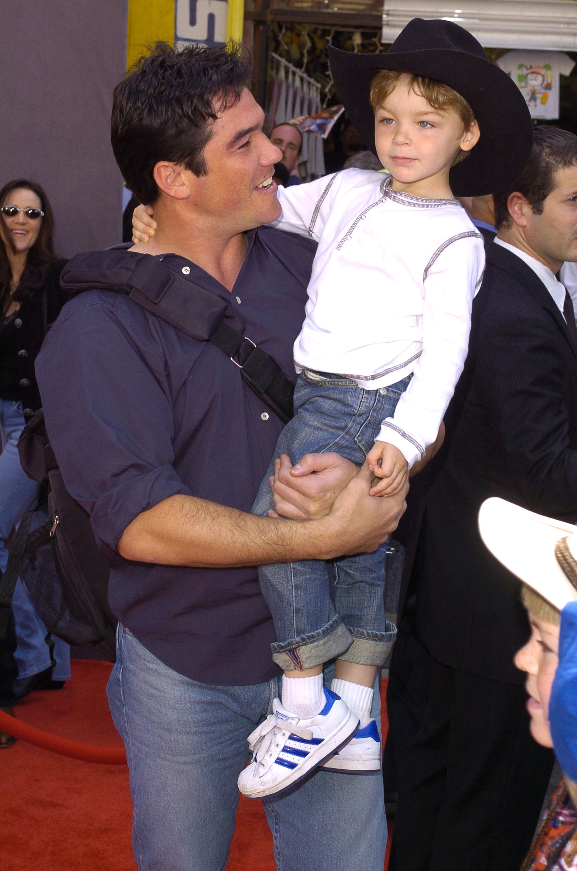 Dean Cain and son Christopher during the "Home on the Range" Premiere on March 21, 2004, at El Capitan Theatre in Hollywood, California | Source: Getty Images