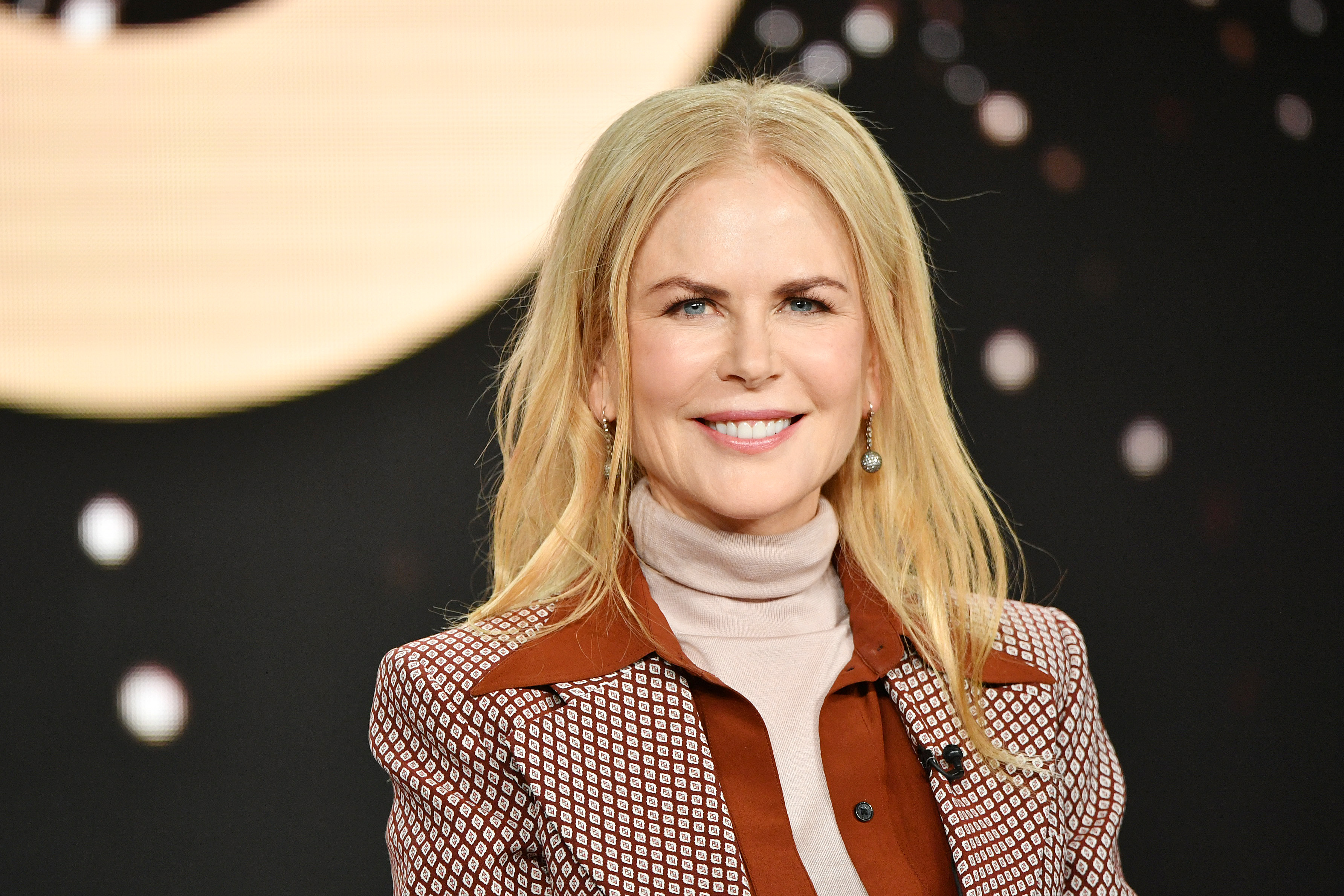 At the 2020 Winter TCA Press Tour captured in this photo, her forehead remains remarkably smooth and her cheeks retain a distinctly full volume, though her expression shows a softer appearance with visible crinkling around the eyes as she smiles. | Source: Getty Images
