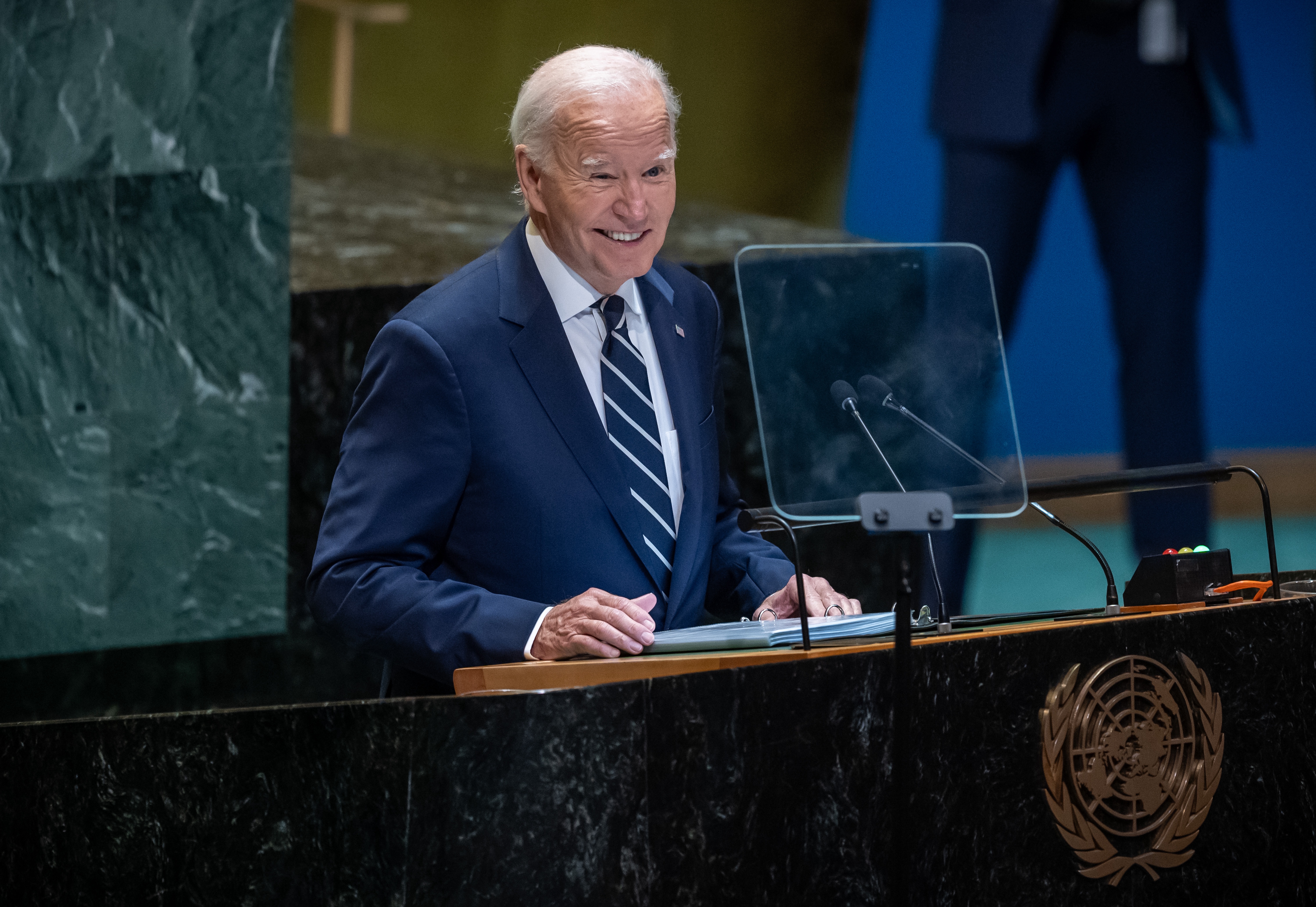 Joe Biden speaks at the opening of the 79th General Debate of the UN General Assembly at the United Nations headquarters in New York, on September 24, 2024 | Source: Getty Images