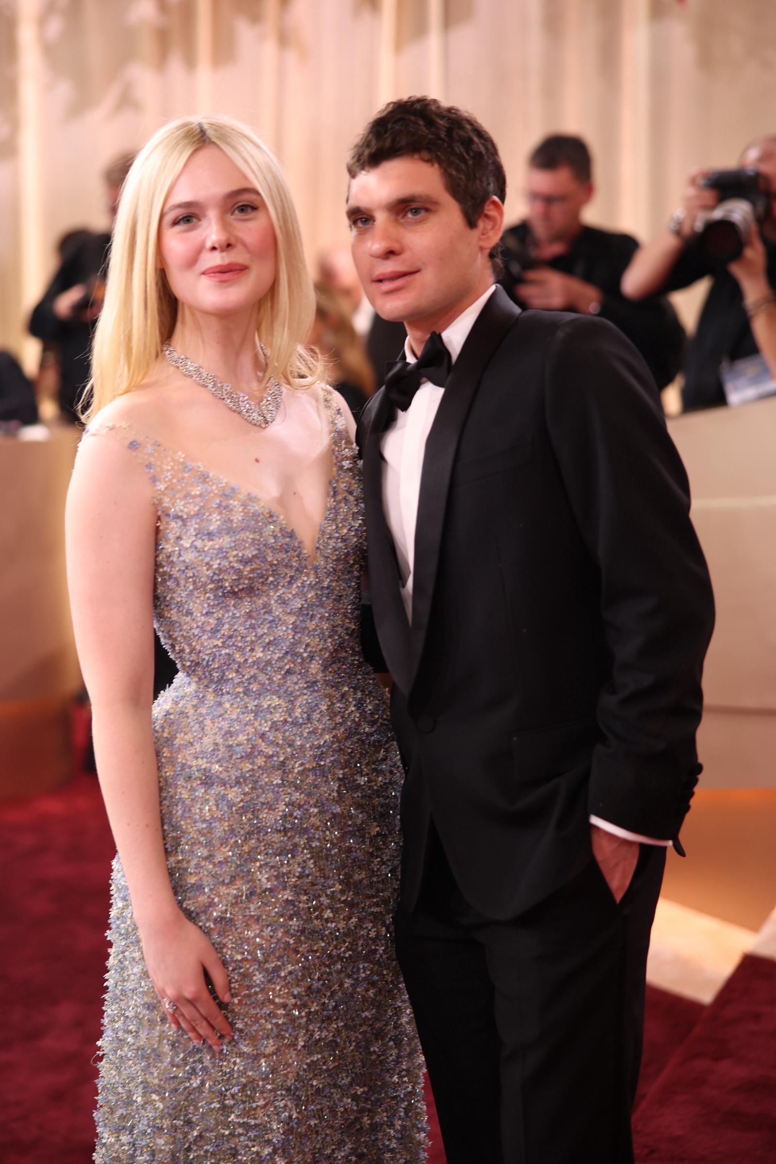 Elle Fanning and Gus Wenner attend the 83rd Annual Golden Globe Awards at The Beverly Hilton on January 11, 2026, in Beverly Hills, California | Source: Getty Images