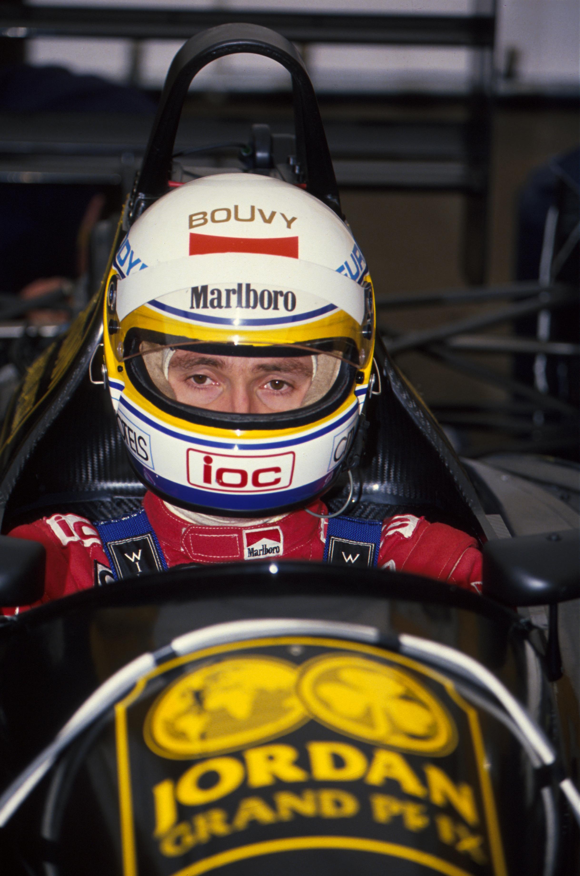 Bertrand Gachot during Formula One testing on December 19, 1990. | Source: Getty Images