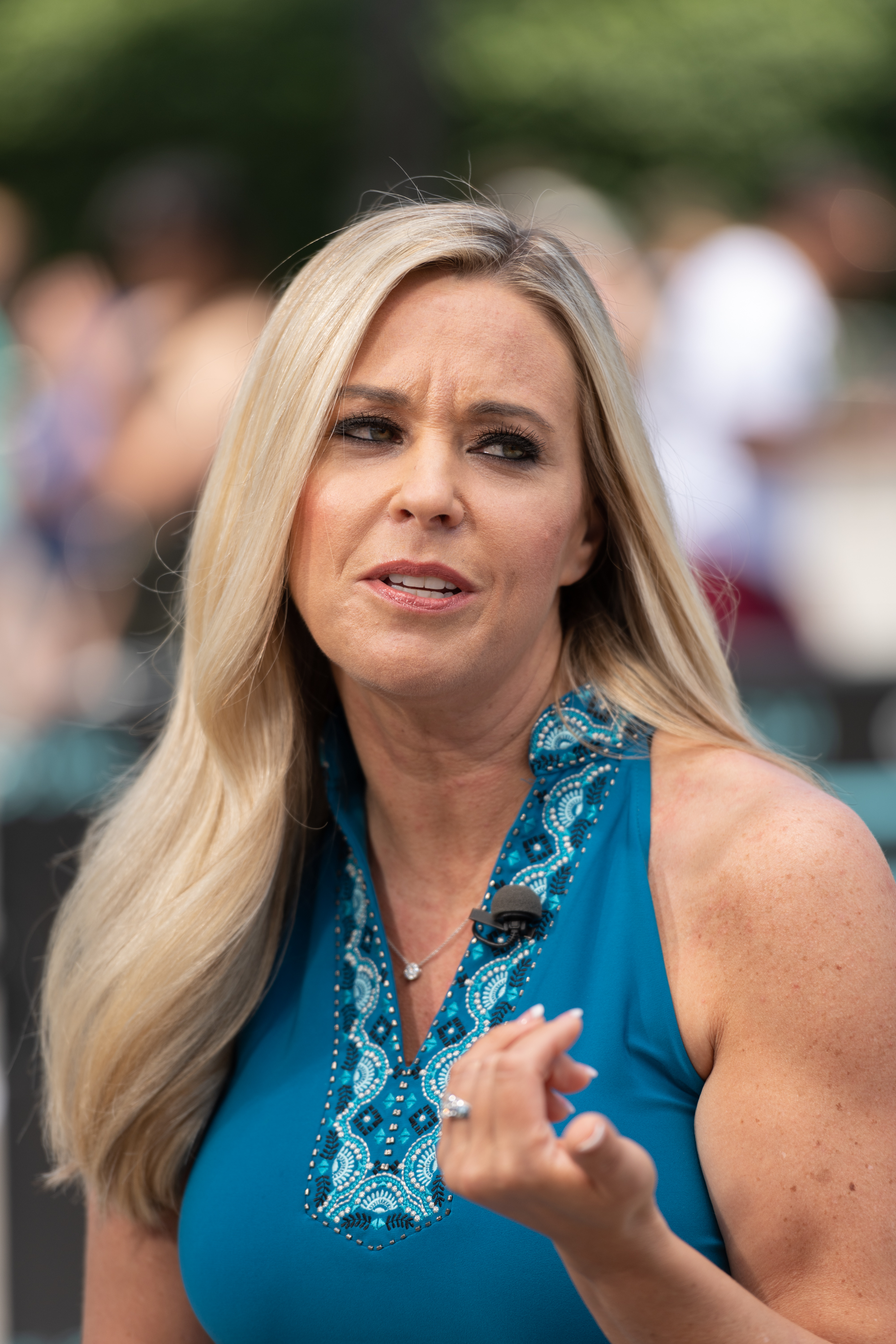 Kate Gosselin appeared on "Extra" at Universal Studios Hollywood in June 2019, years before her latest public comments about son Collin's treatment. Her account of their past has since become part of their ongoing family dispute. | Source: Getty Images