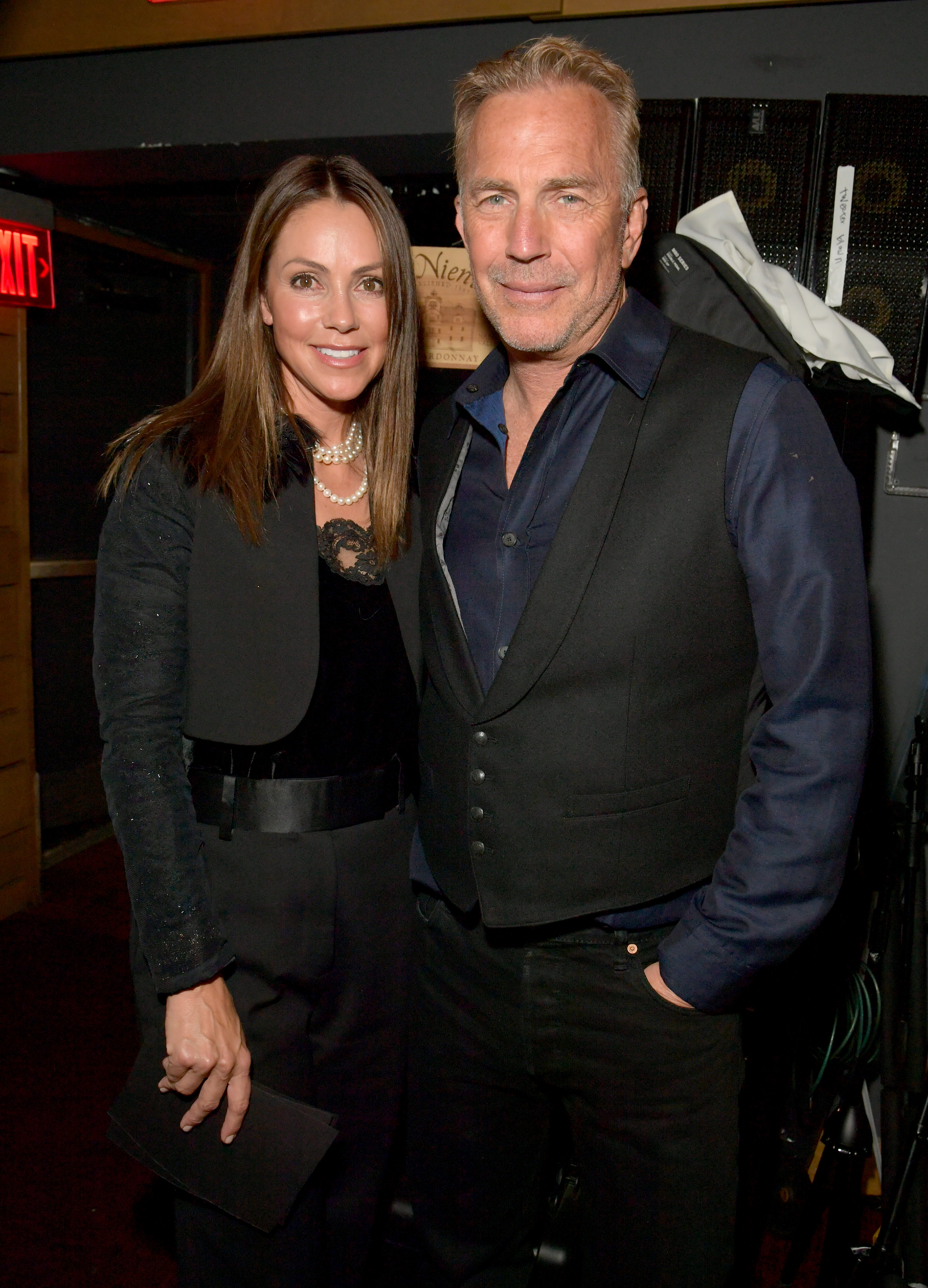 Christine Baumgartner and Kevin Costner at the OmniPeace Foundation Presents Rock Rwanda Benefit in Los Angeles, California on April 5, 2022. | Source: Getty Images