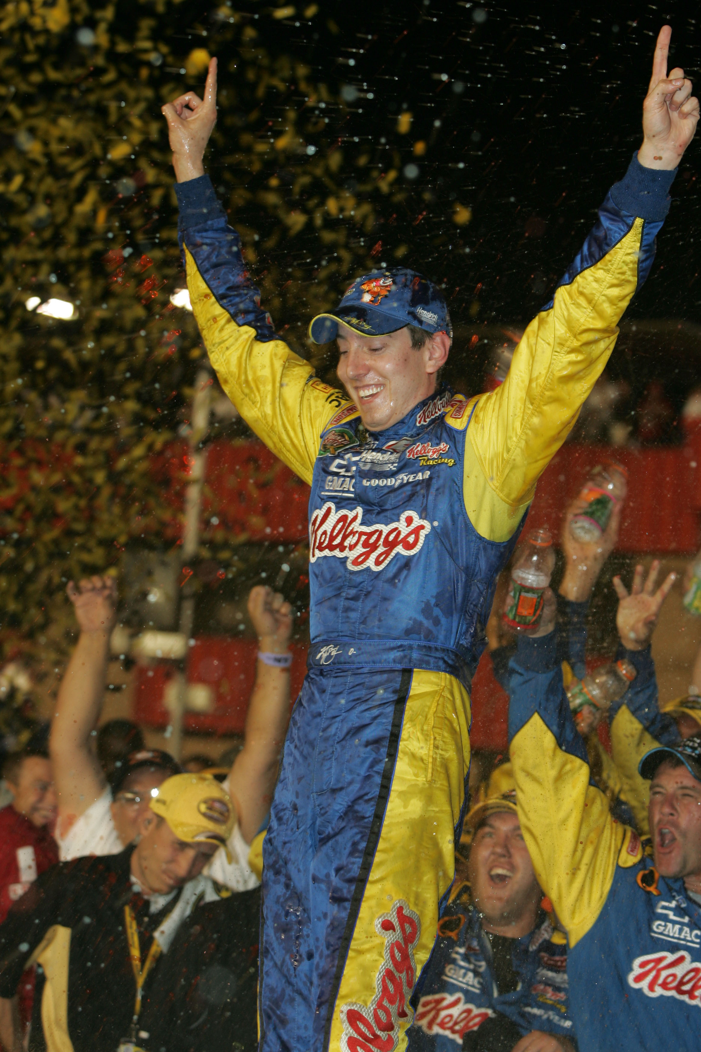 Kyle Busch at the Nextel Cup Sony HD 500 in Fontana, California on September 4, 2005. | Source: Getty Images
