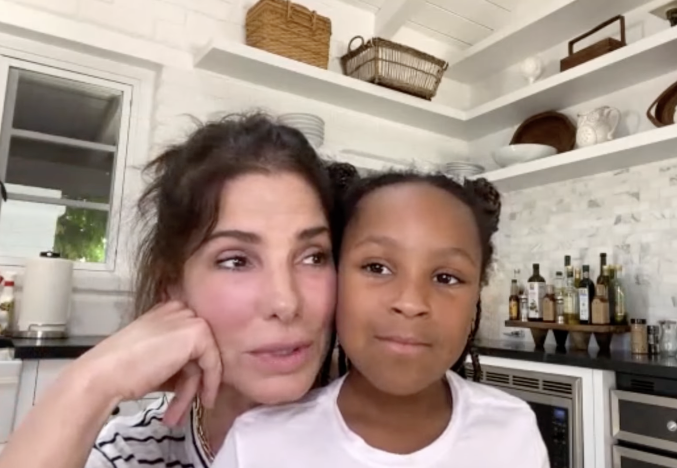 Sandra Bullock and her daughter, Laila Bullock, during an episode of "Red Table Talk," posted on May 8, 2020. | Source: Facebook/Red Table Talk