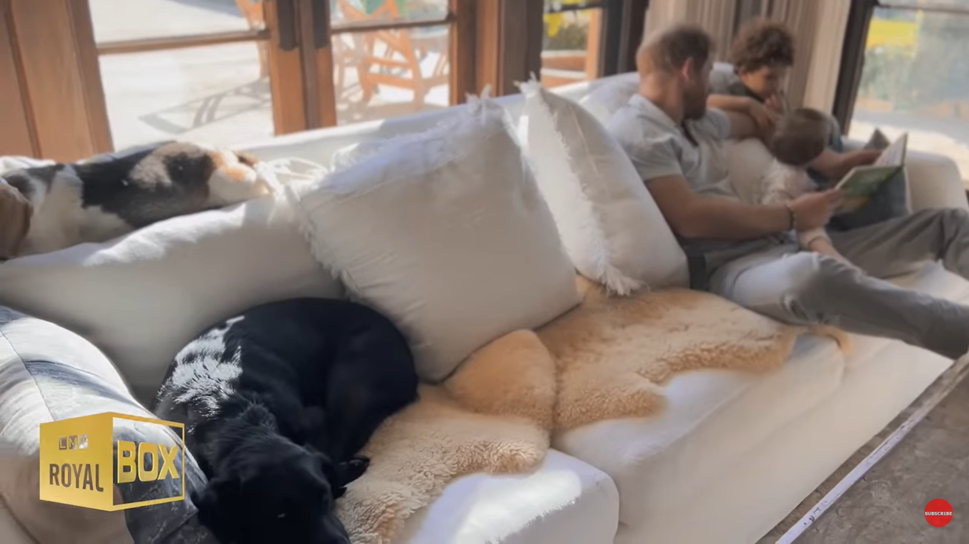 Prince Harry, Princess Lilibet and Prince Archie at their Montecito home | Source: YouTube/LMT
