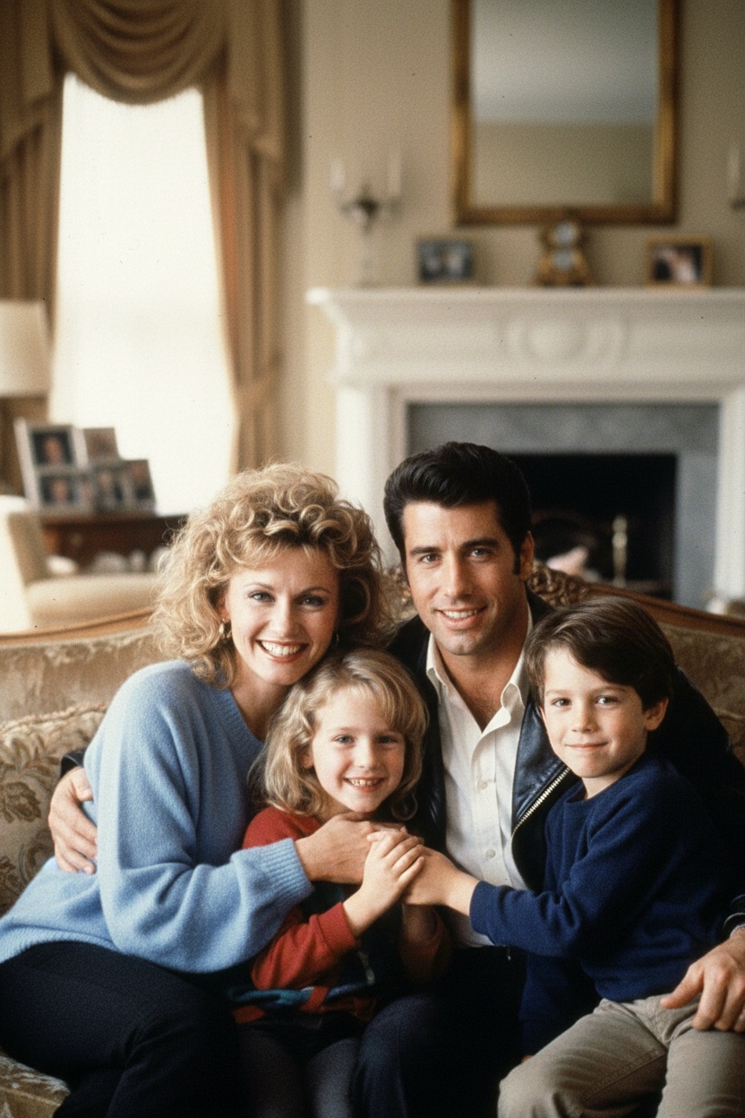 Sandy and Danny with their two kids, according to AI. | Source: Grok