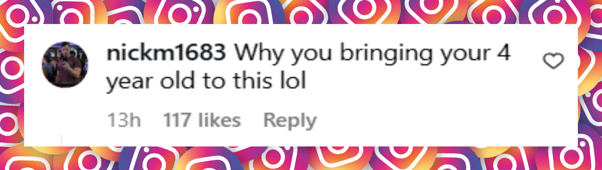 A netizen's comment about Julia Fox and her son Valentino Fox at the premiere of "HIM," dated September 17, 2025 | Source: Instagram/entertainmenttonight