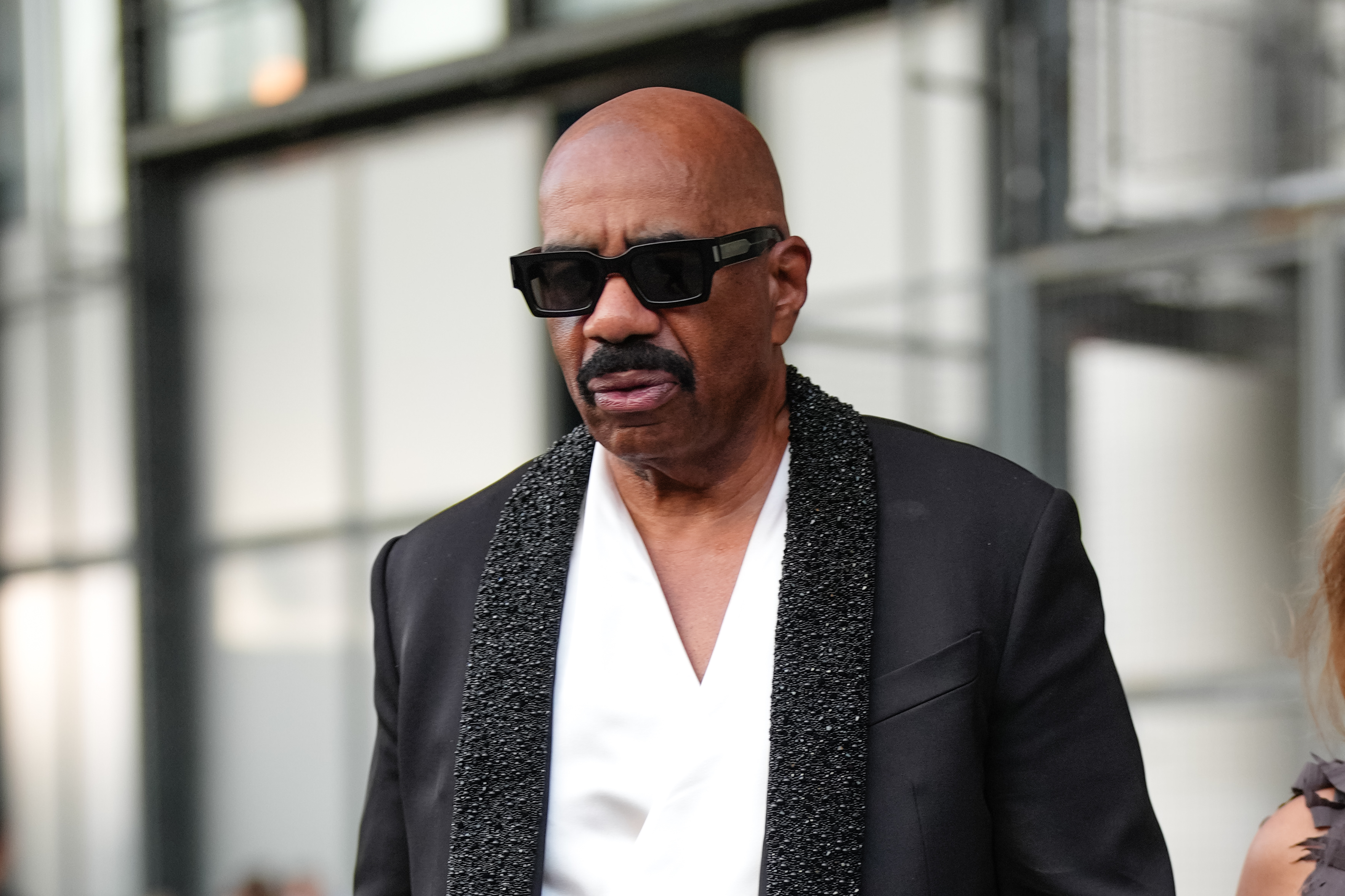 Steve Harvey at the Louis Vuitton show during Paris Fashion Week in France on June 24, 2025. | Source: Getty Images