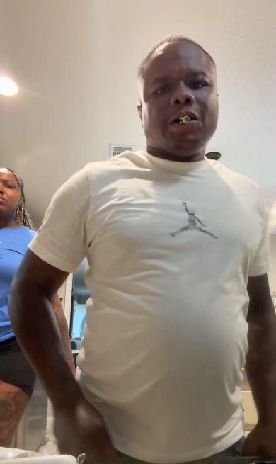 Shamarcus and Zaria Carr cooking talking to the camera on his livestream from June 14, 2025 | Source: Facebook/Thè Frenchman
