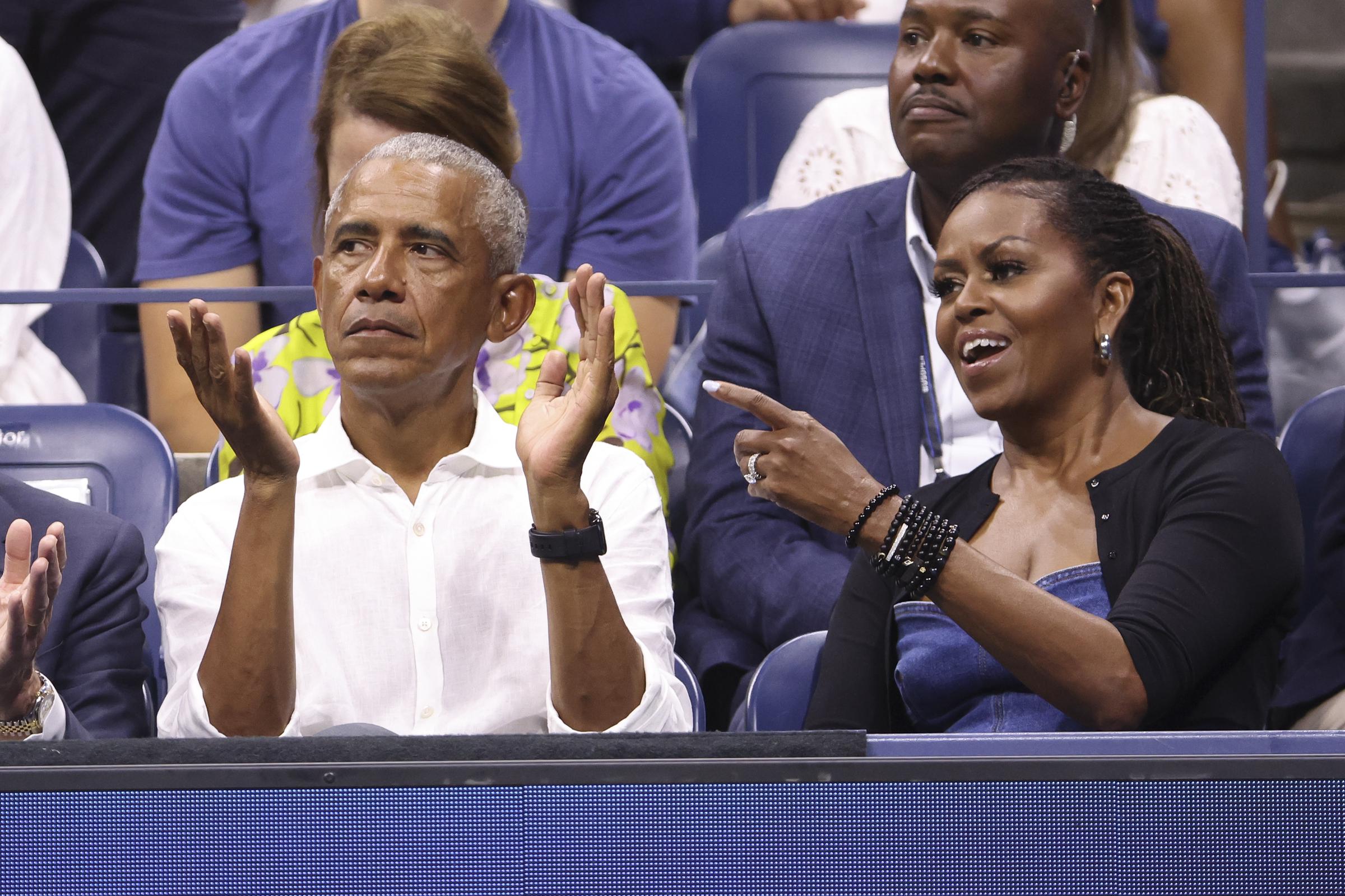 Barack and Michelle Obama attend the 2023 US Open at Arthur Ashe Stadium on August 28, 2023, in New York City | Source: Getty Images