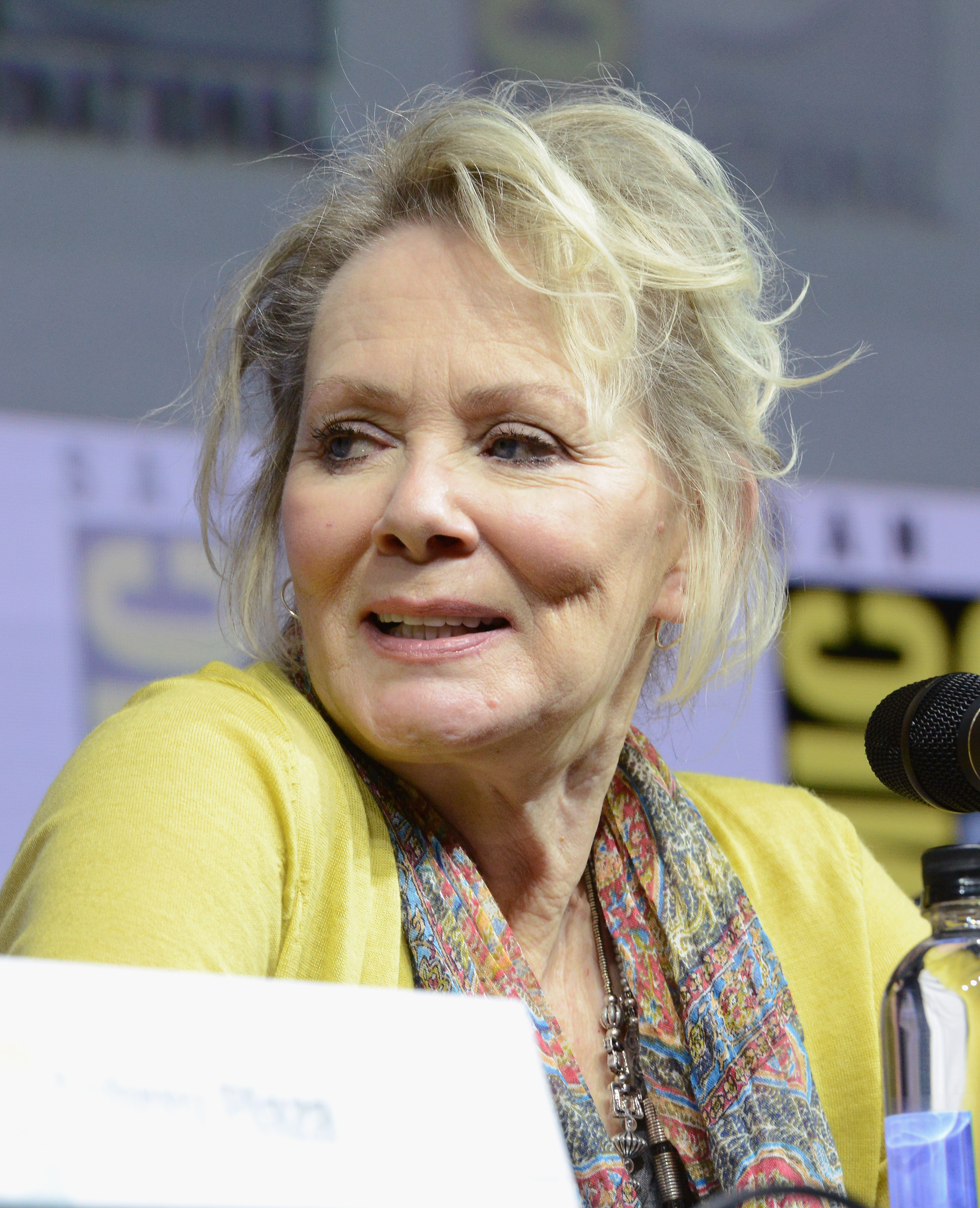 Jean Smart speaks during a panel discussion at an entertainment event. | Source: Getty Images