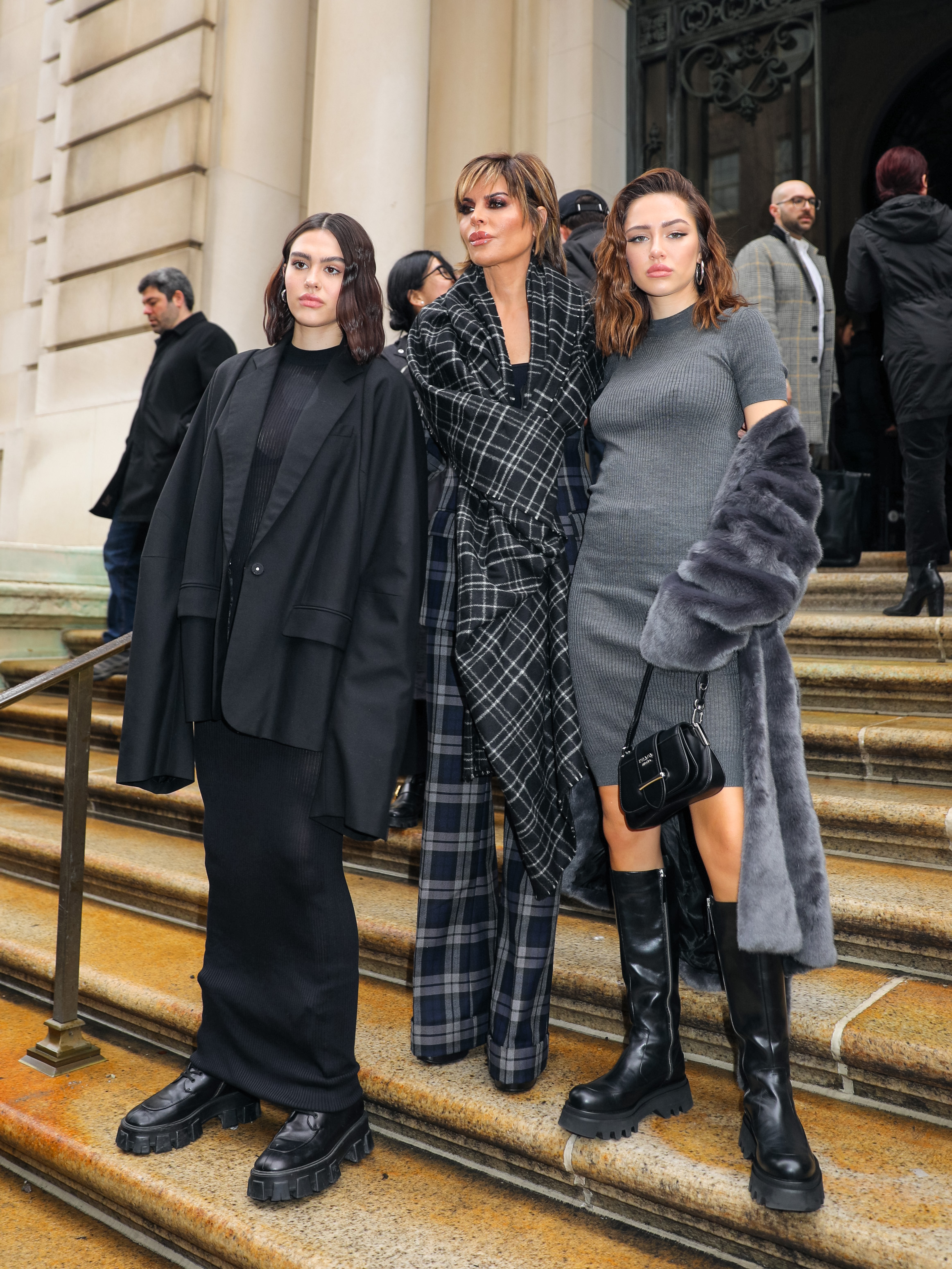 Amelia Gray Hamlin, Lisa Rinna, and Delilah Belle Hamlin are seen on February 11, 2020 in New York City. | Source: Getty Images