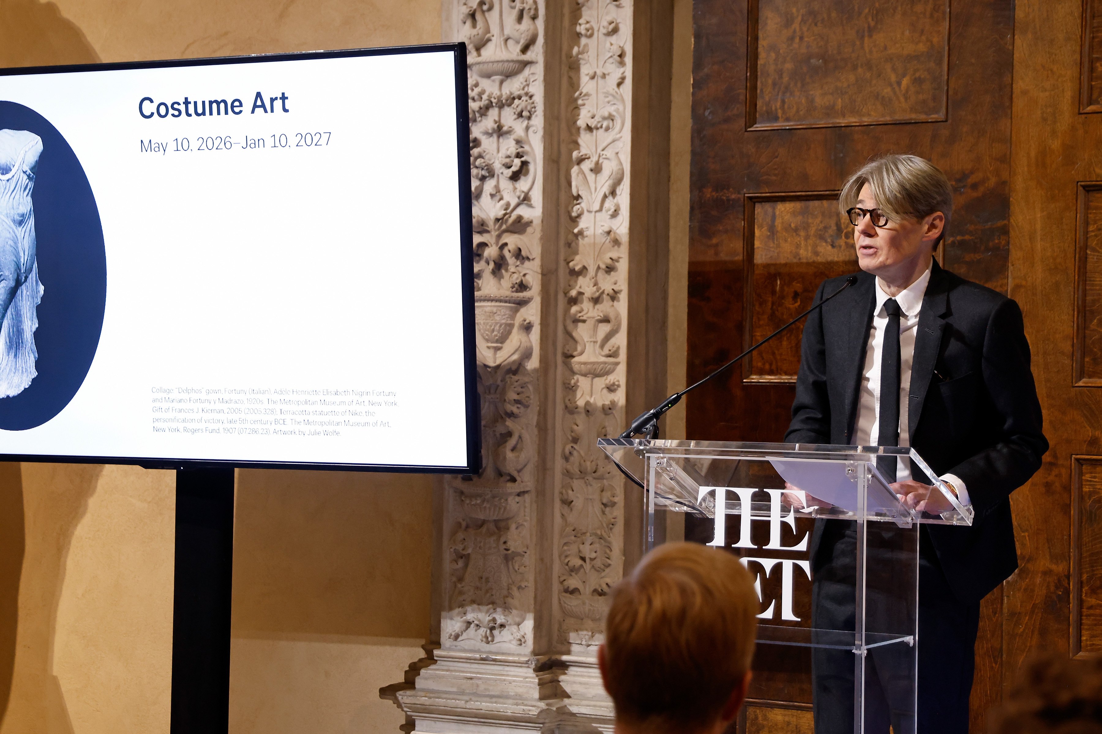Andrew Bolton speaks during the press announcement for the Costume Institute exhibition "Costume Art" at The Metropolitan Museum of Art on November 17, 2025, in New York City | Source: Getty Images