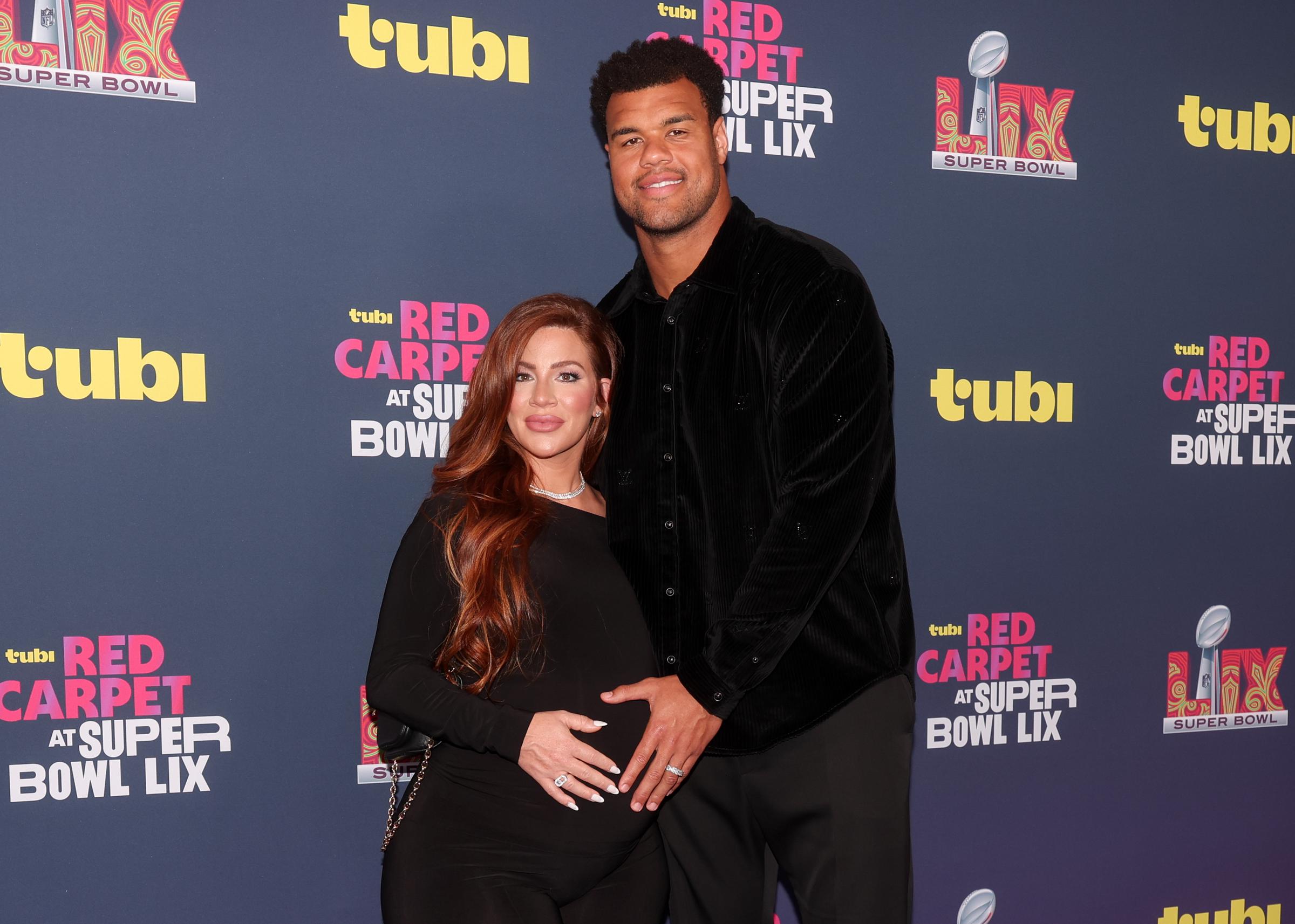 Mindy and Arik Armstead at the Tubi Red Carpet during Super Bowl LIX at Caesars Superdome on February 9, 2025, in New Orleans, Louisiana. | Source: Getty Images