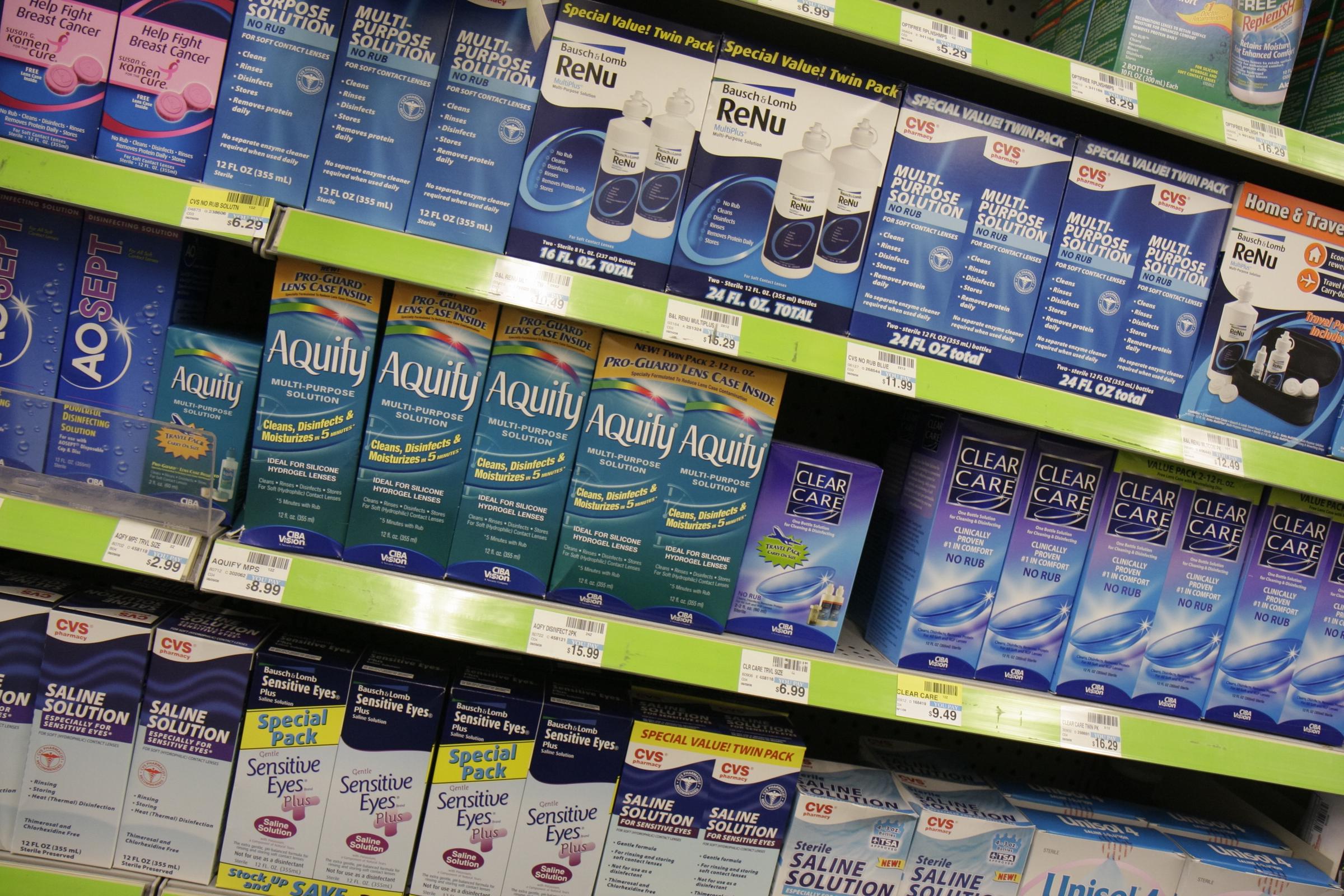 A photo of eye care products at a CVS pharmacy in 2009. | Source: Getty Images