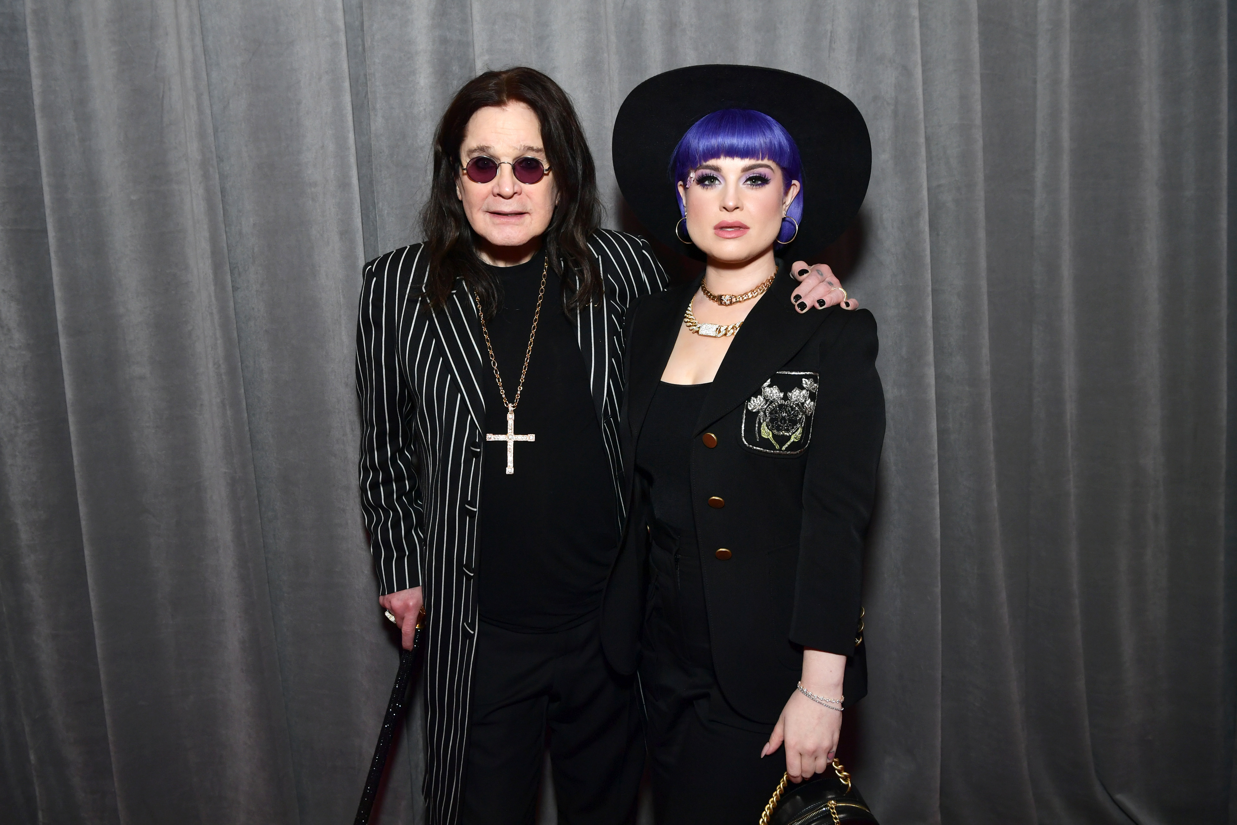 Ozzy and Kelly attended the Grammy Awards together in January 2020. Years later, he would openly support his daughter's wish for Sidney to carry both parents' surnames. | Source: Getty Images