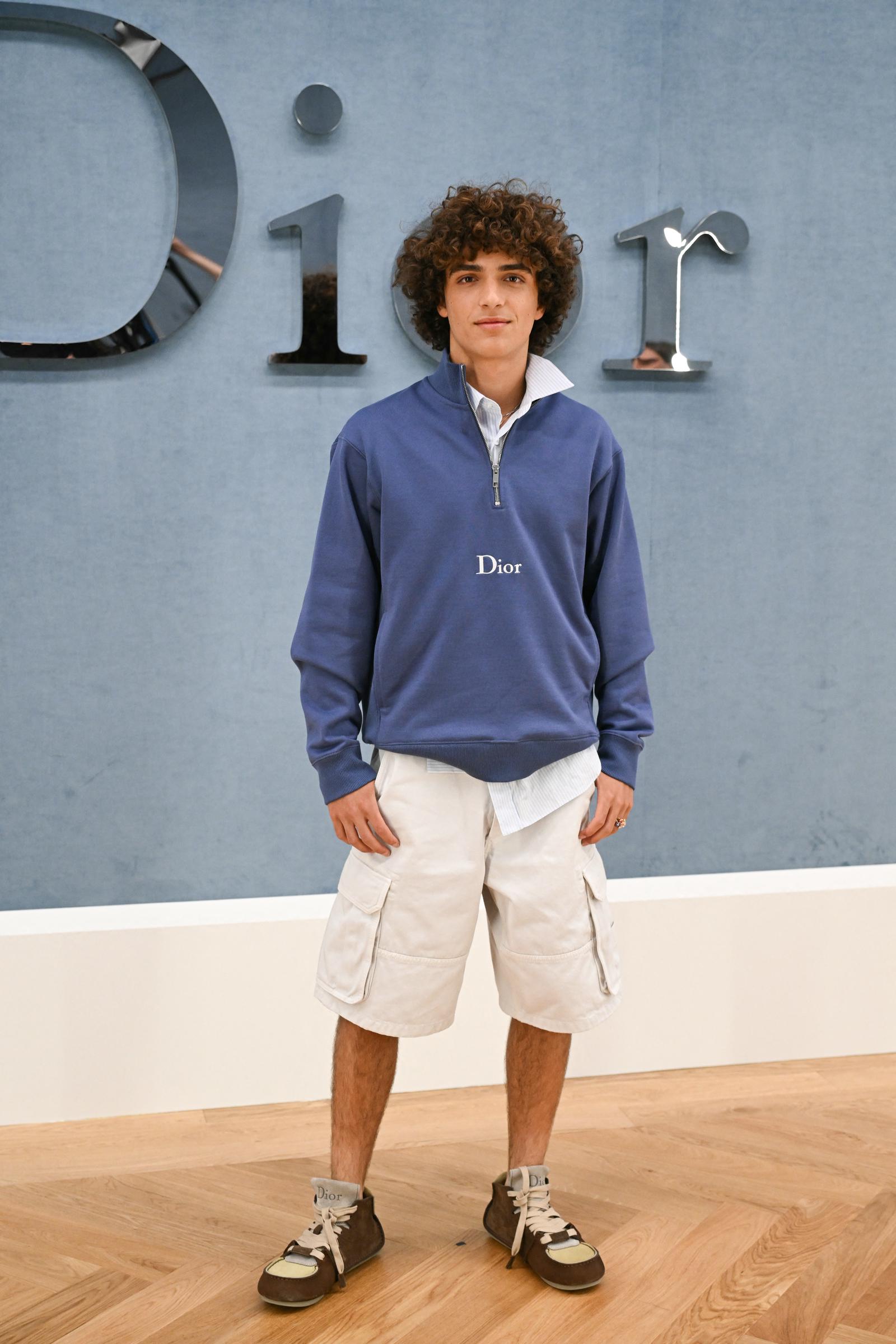 Levi McConaughey at the Dior Homme's Menswear Ready-to-wear Spring-Summer 2026 collection fashion show during Paris Fashion Week in Paris, on June 27, 2025. | Source: Getty Images