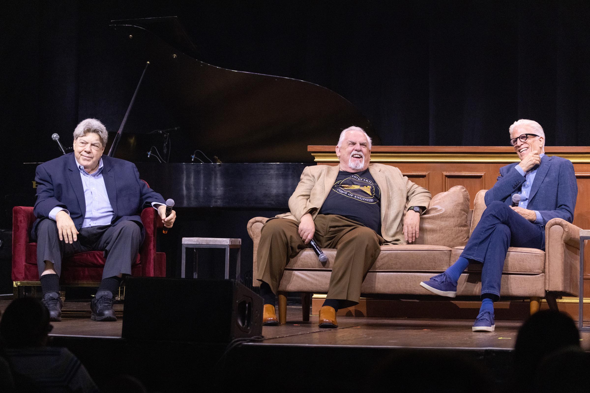 George Wendt, John Ratzenberger, and Ted Danson attend the "Cheers Reunion" panel during the 12th Season of ATX TV Festival at ACL Live in Austin, Texas on June 2, 2023 | Source: Getty Images