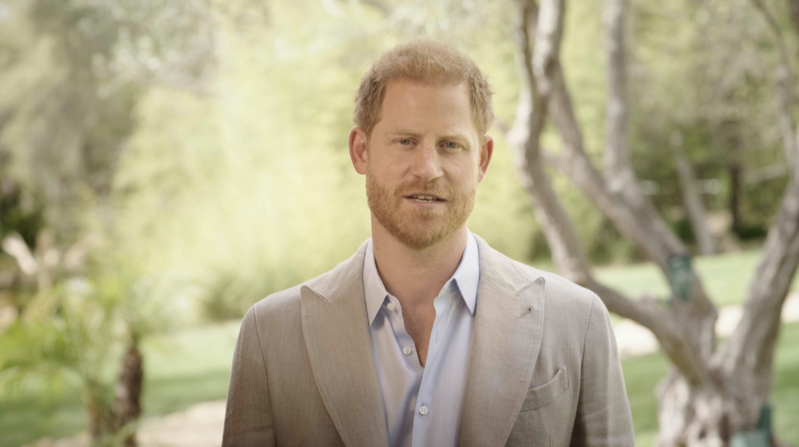 Prince Harry attends the Sport Gives Back Awards 2024 via a pre-recorded video on February 28, 2024 in London, England. | Source: Getty Images