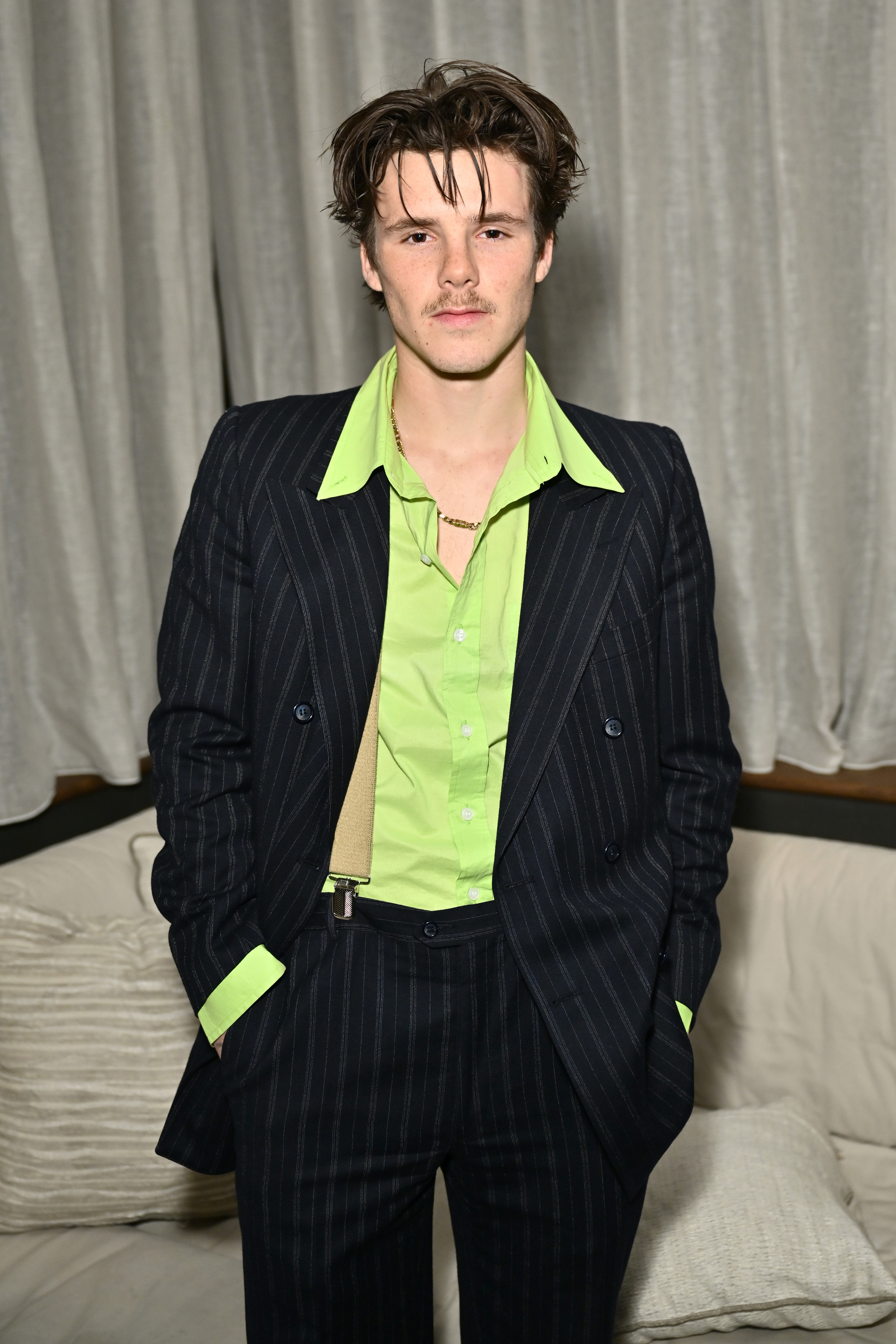 Cruz Beckham at the Perfect Magazine and AMI Paris LFW party on February 19, 2024, in London, England. | Source: Getty Images