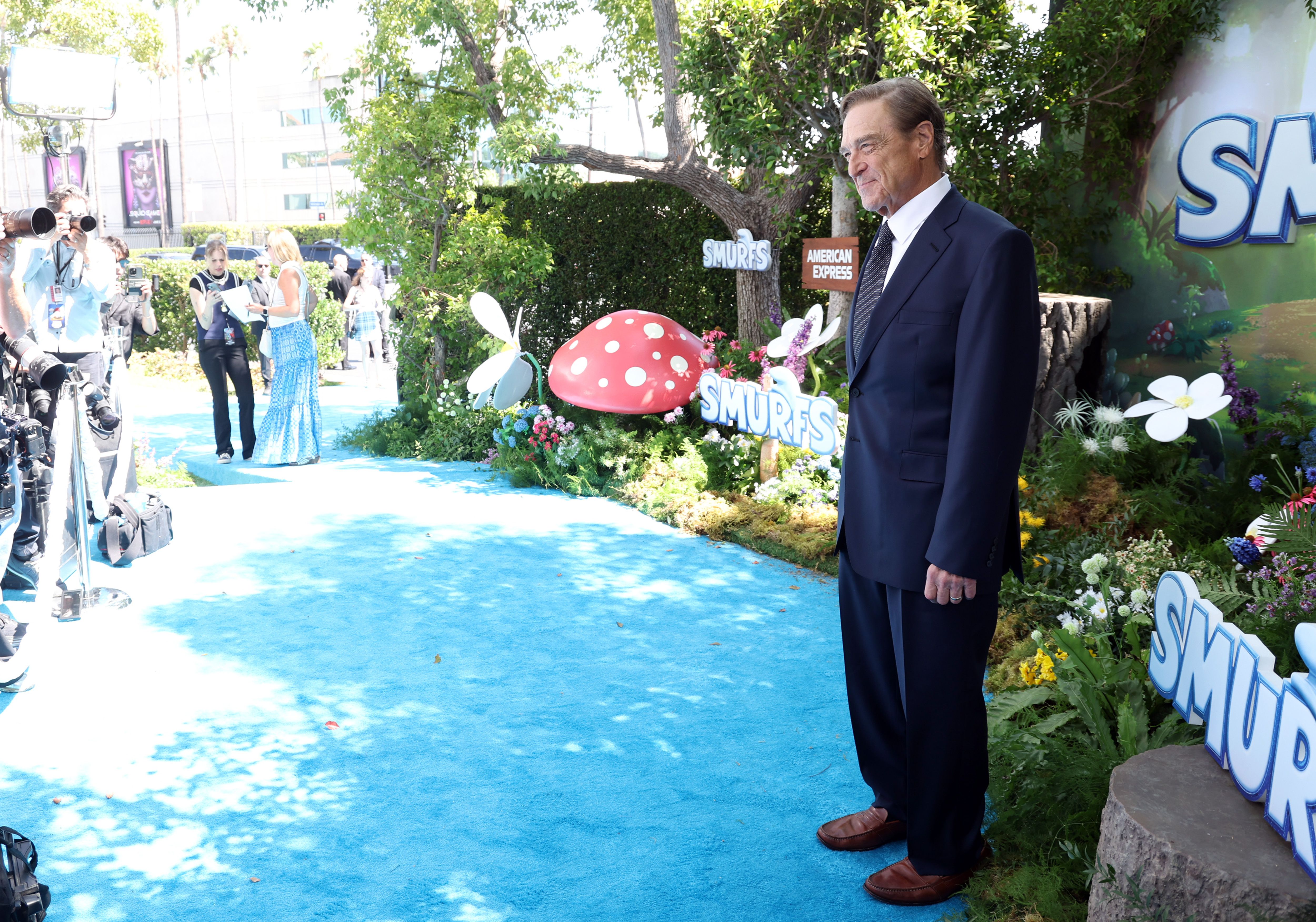 Goodman attended the "Smurfs" U.S. Premiere at Paramount Pictures Studios on July 13, 2025, in Los Angeles, California. The actor posed on the blue carpet with a bright and happy smile.
