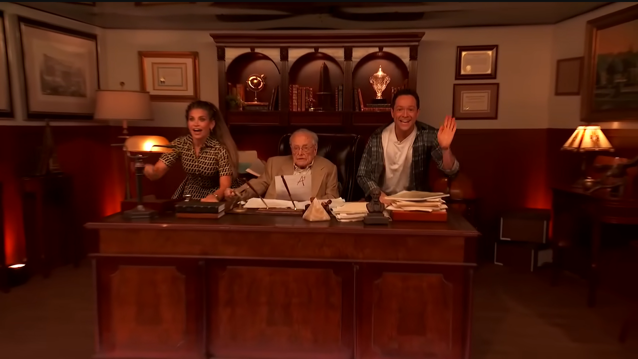 Danielle Fishel, William Daniels, and Pasha Pashkov during an episode of "Dancing With the Stars," Season 34 | Source: YouTube/@dancingwiththestars