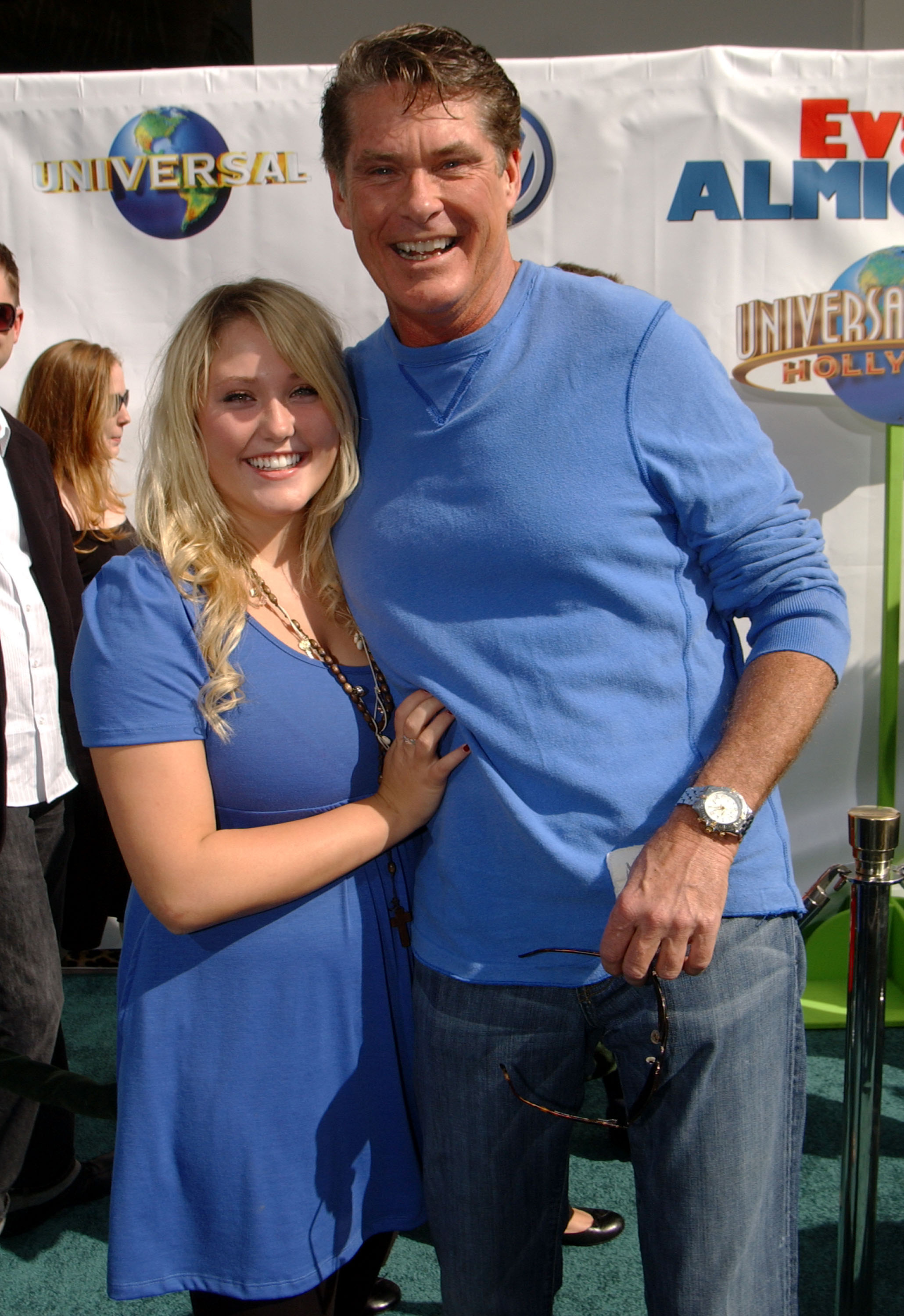 Hayley and David Hasselhoff during the "Evan Almighty" world premiere in Universal City, California, 2007. | Source: Getty Images