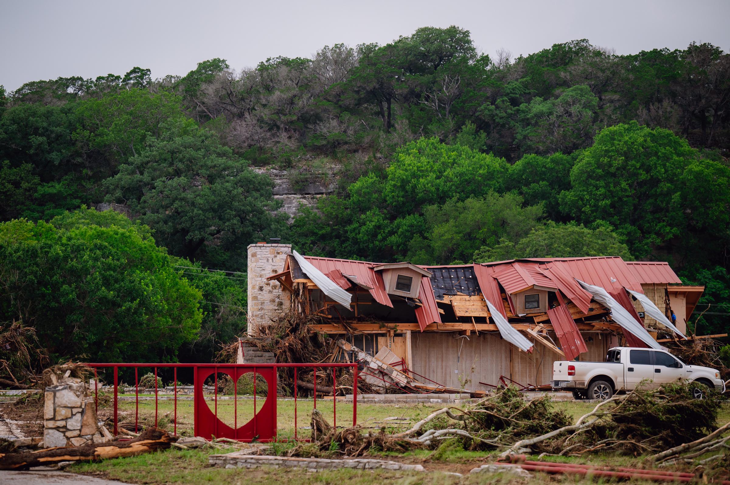Flood damage around Heart O' the Hills summer camp in Hunt, Texs, on July 5, 2025. | Source: Getty Images